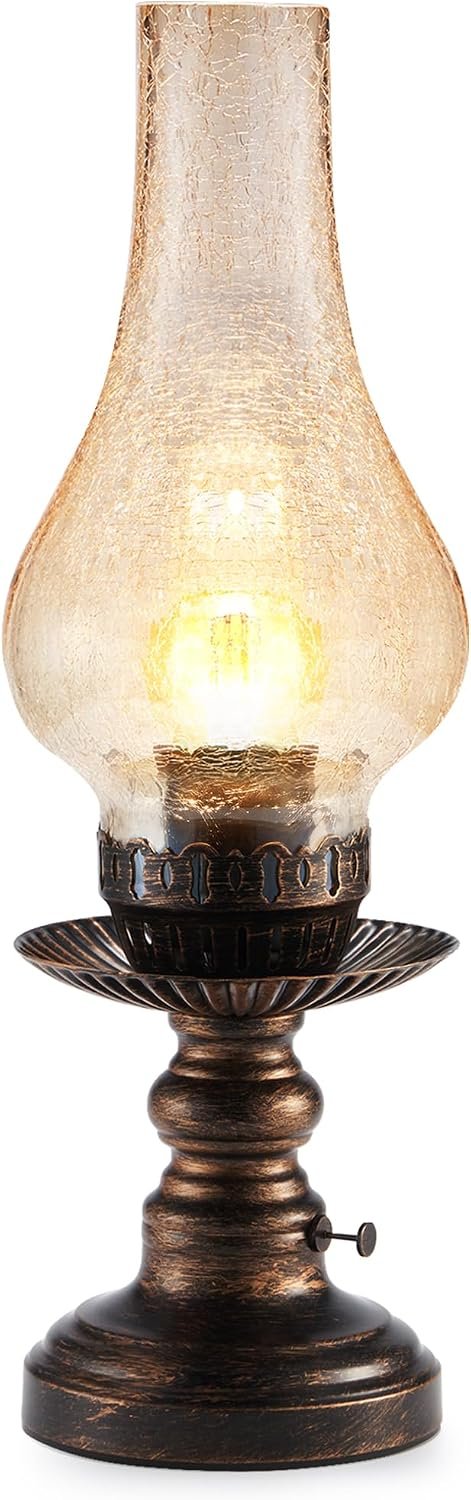 UMEXUS Vintage Rechargeable Cordless Table Lamp, Small Battery Powered Lamp