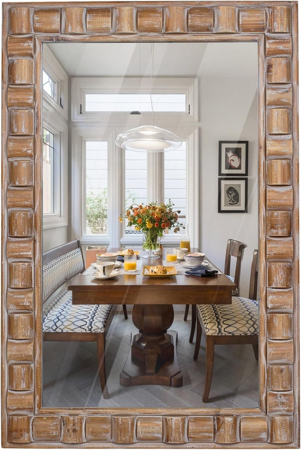 36×24 Inch Rustic Rectangle Wall Mirror