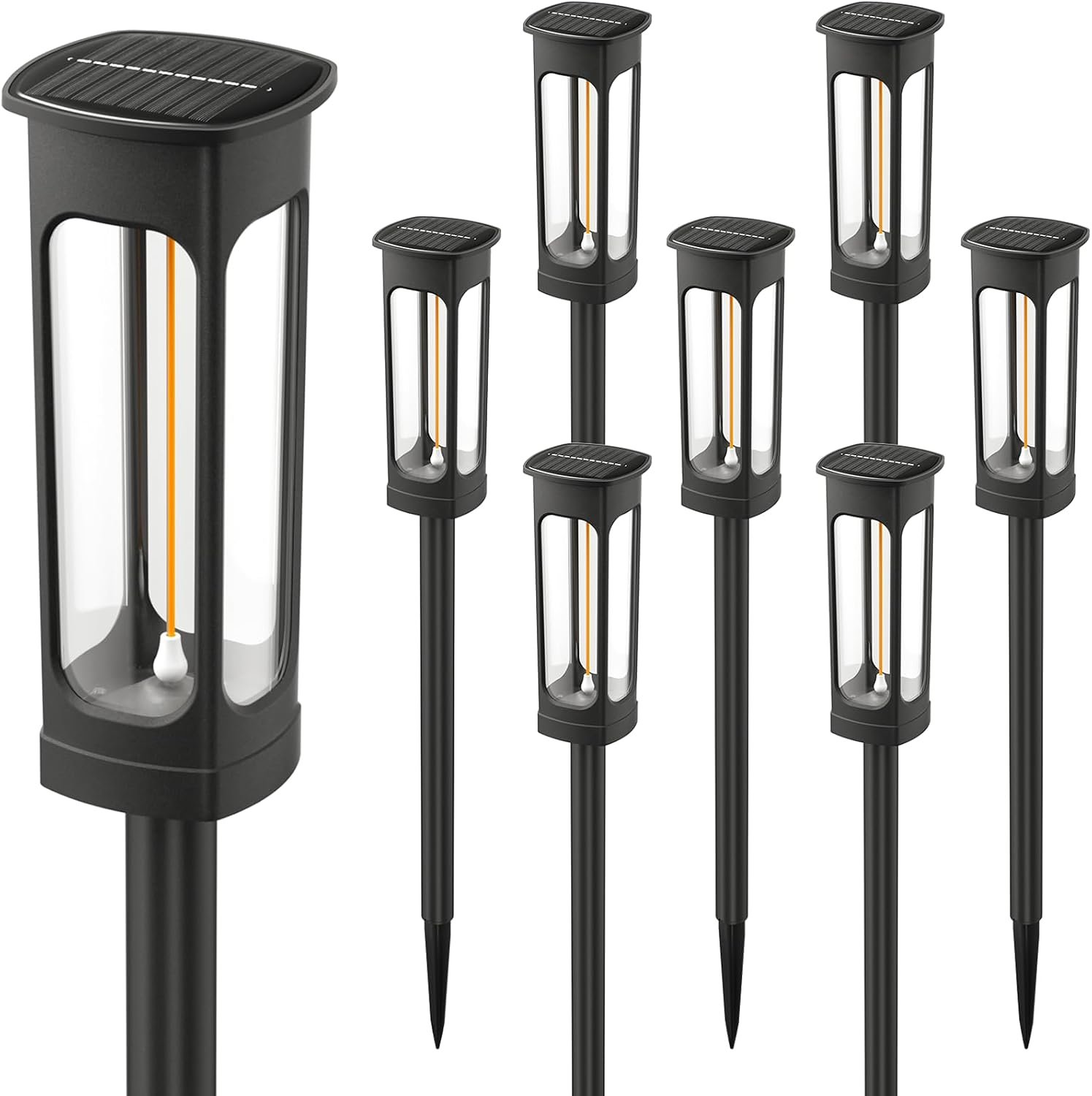 VOLISUN 8 Pack Solar Garden Pathway Lights LED Outdoor Waterproof