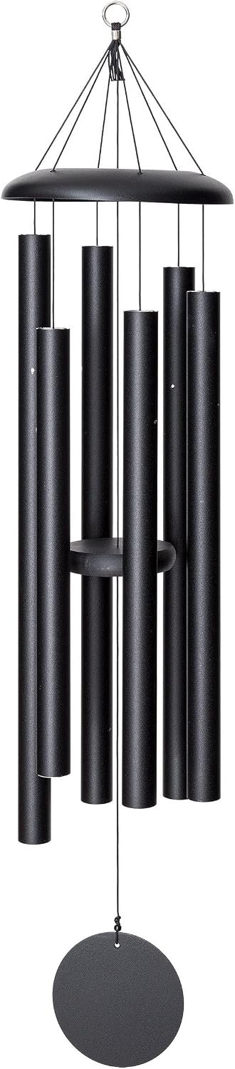 Corinthian Bells 50 Inch Black Extra Large Deep Tone Wind Chimes for Outside, Modern Metal Wind Chime, Made in USA