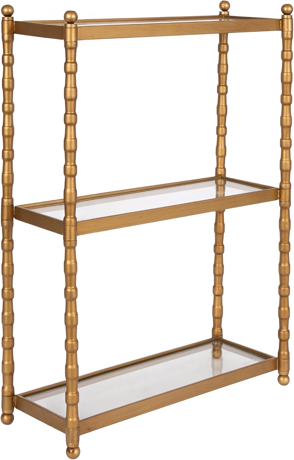Kate and Laurel Prisha Three-Tier Glass Wall Shelf for Bathroom Storage