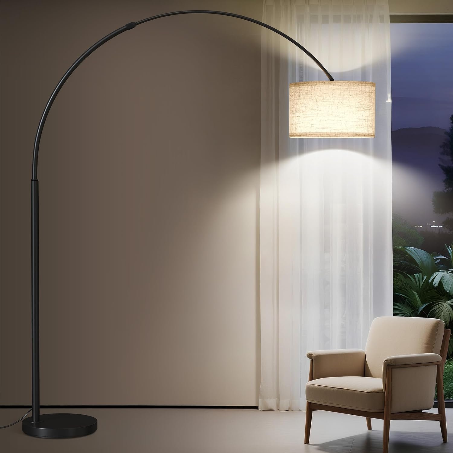 SUNMORY 82″ Tall Arc Floor Lamp for Living Room, Large Standing Arched Lamp