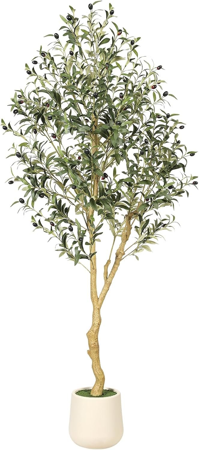FEELEAD Olive Tree Artificial Indoor 6FT with Planter Faux Trees Home Decor
