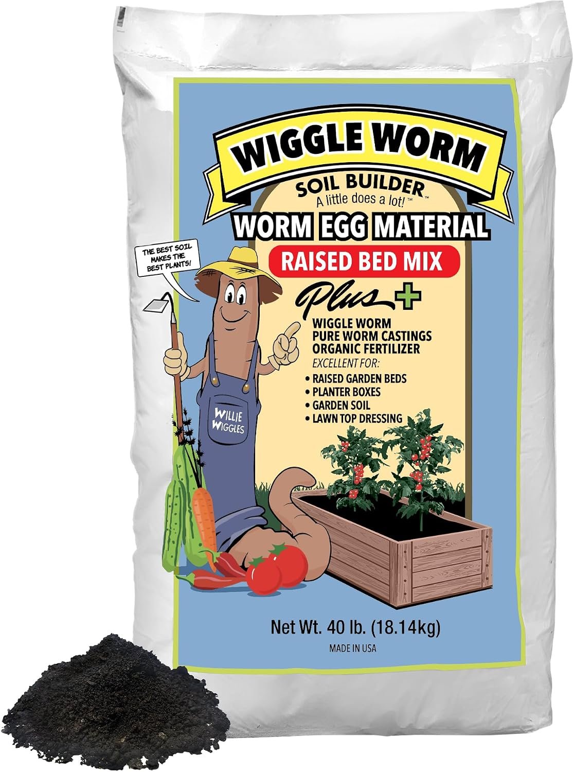 Wiggle Worm Organic Raised Bed Mix, 40lb