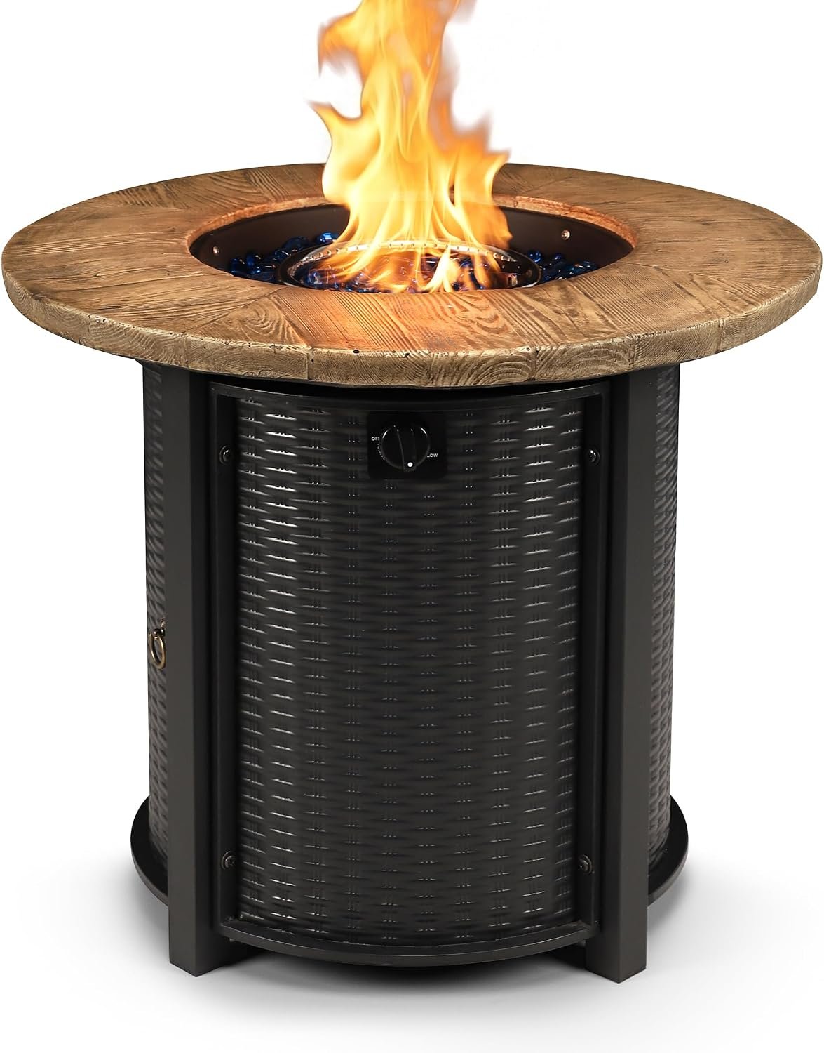 30Inch Round Propane Fire Pit Table 50,000BTU Gas Firepit for Outside Patio