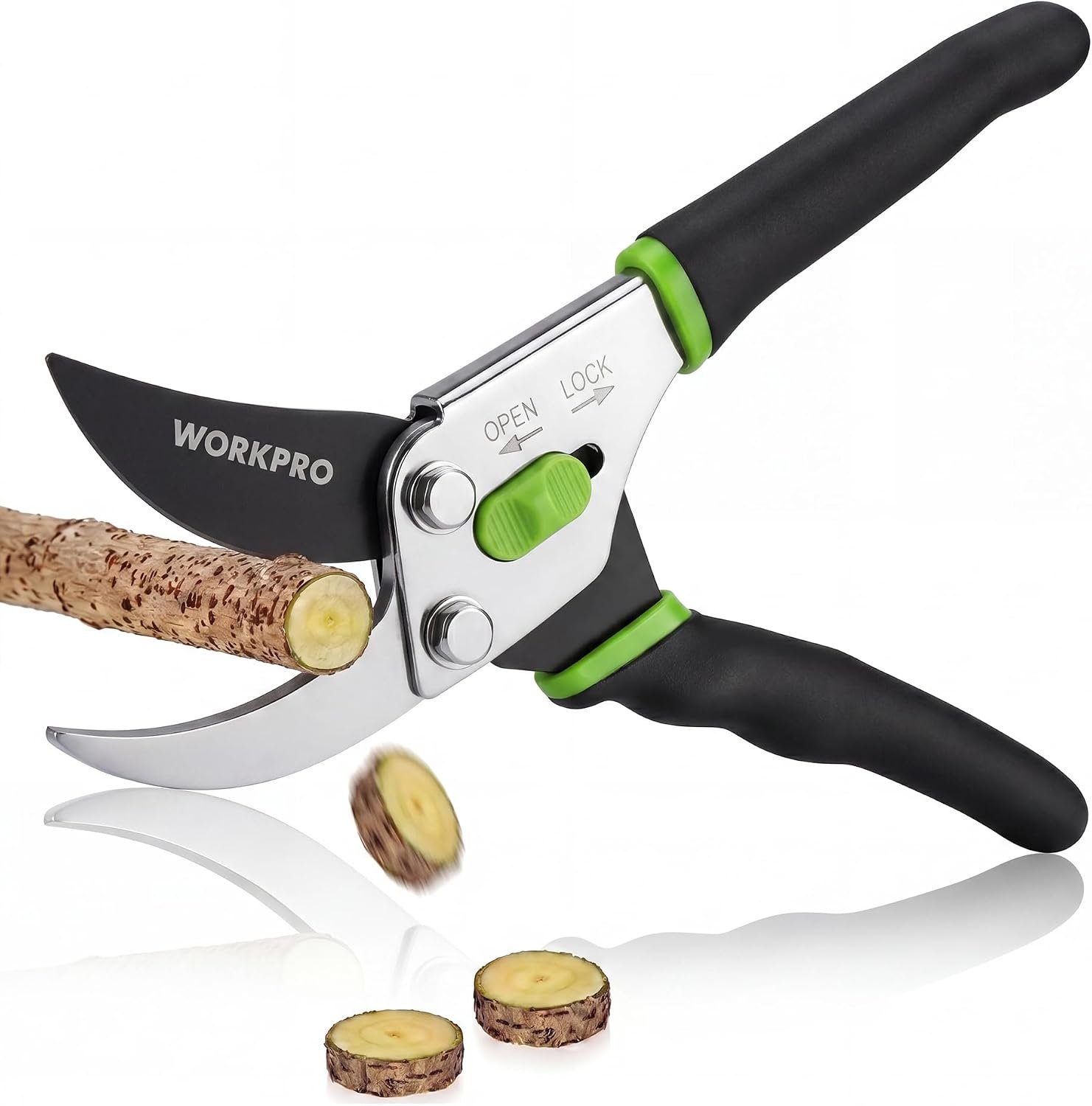 WORKPRO 8.5″ Bypass Pruning Shears, 5/8″ Cut Capacity Garden Shears