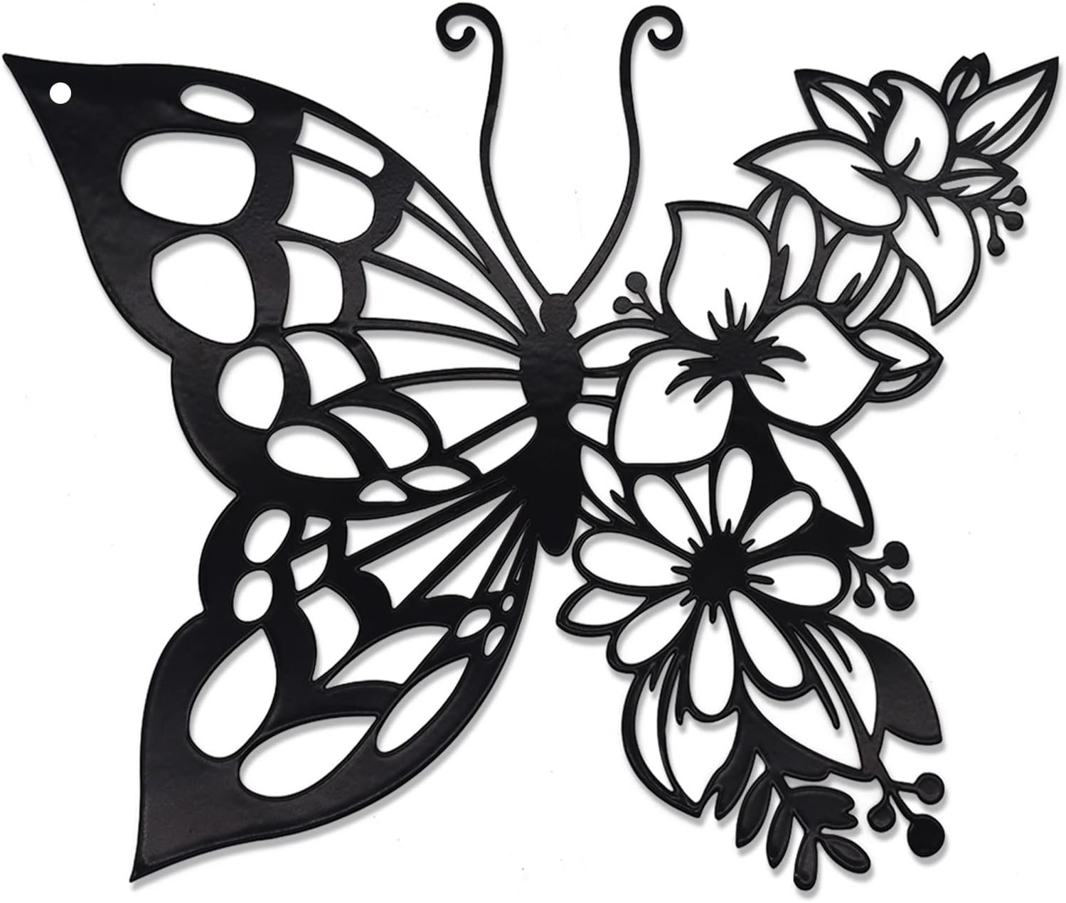 Butterfly Decoration Black Wall Art Boho Hanging Flower Wall Home Decor