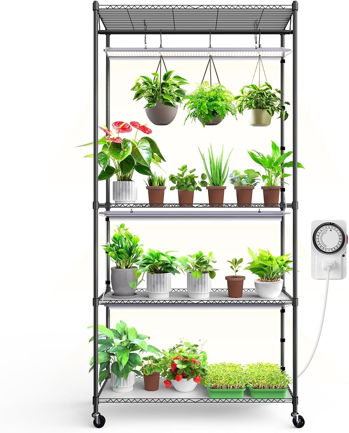 Barrina CX3 Plant Stand with Grow Light, 4-Tier, 108W, 35.4×13.8×70.9IN