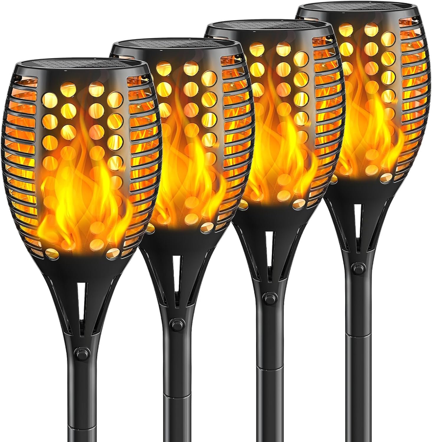 Solar Torch Lights,96LED Flickering Flame,43Inch IP65 Waterproof 4Pack