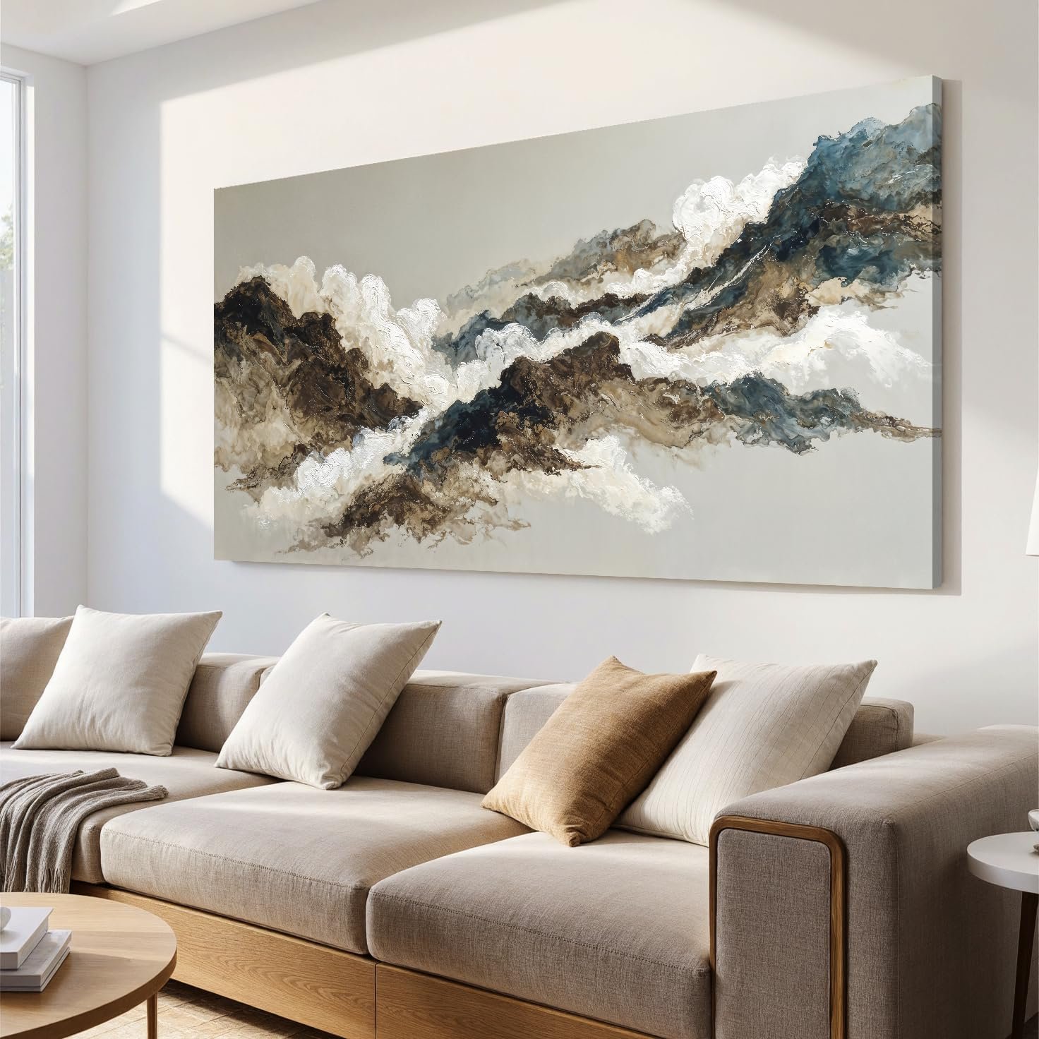 Tsomzxng Large Modern Abstract Canvas Wall Art For Living Room 29″ X 58″