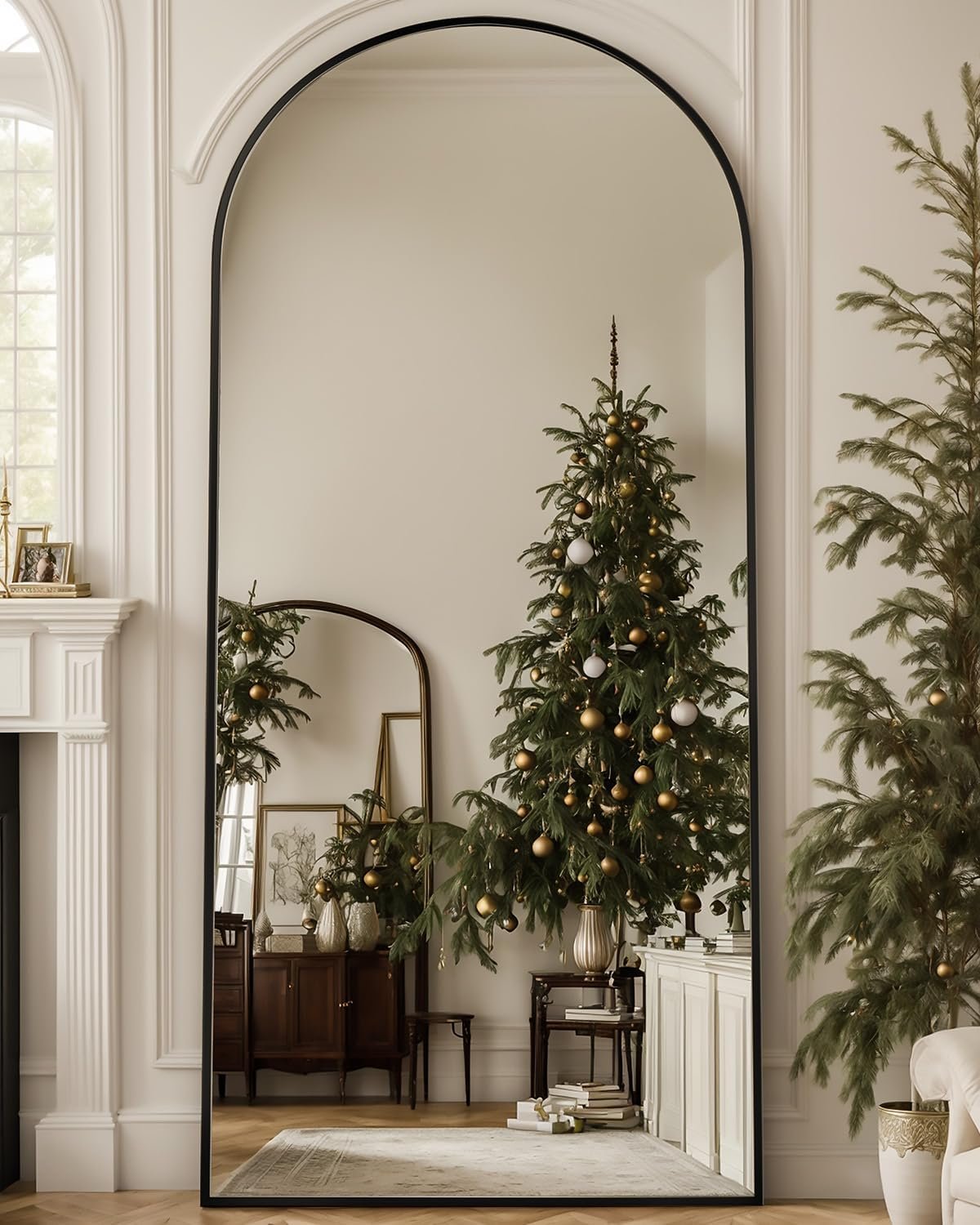 Antok 71″ x32” Arched Full Length Mirror, Floor Mirror with Stand,Black