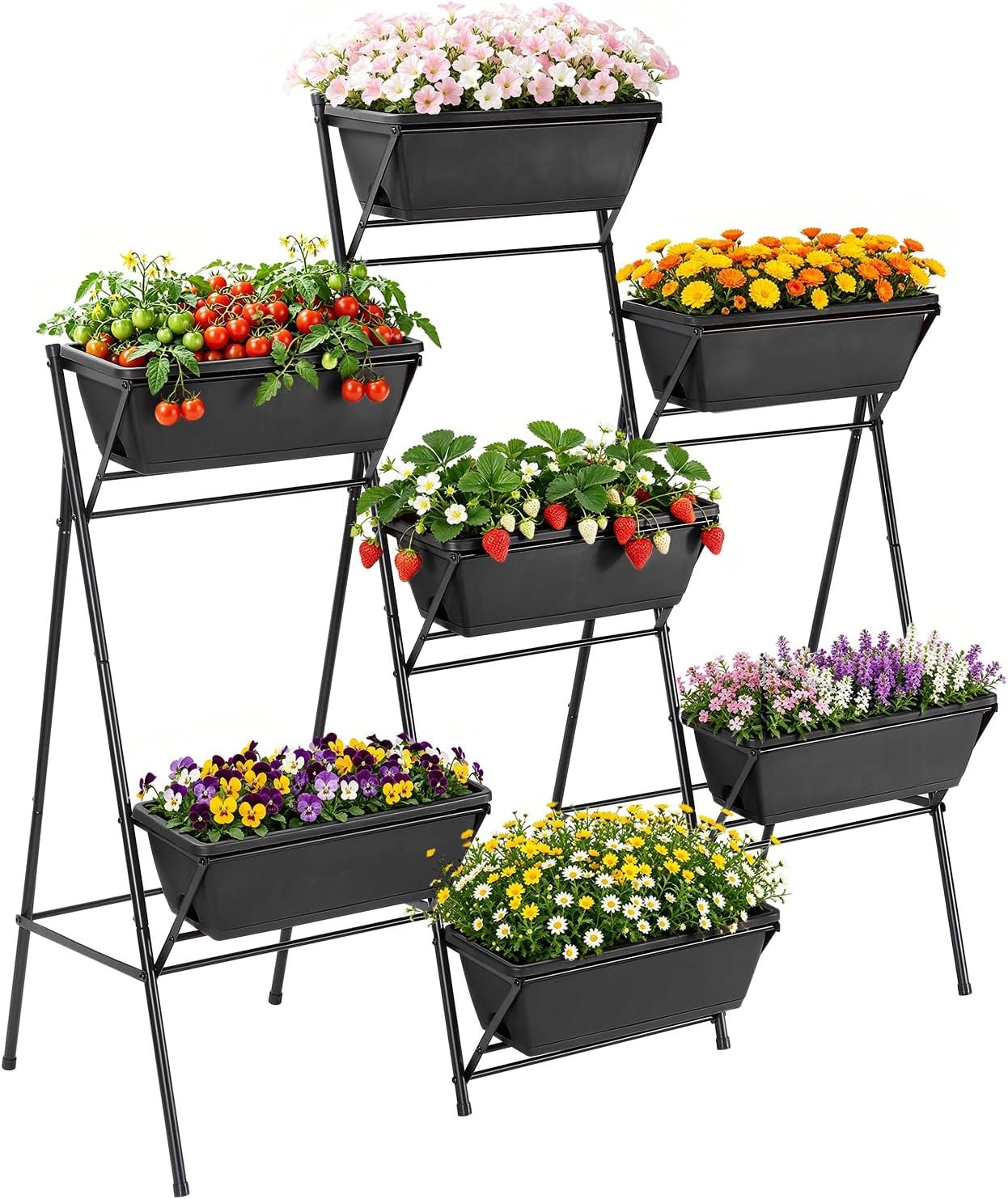 5-Tier Vertical Garden Planter with 7 Plant Boxes & Drainage Trays
