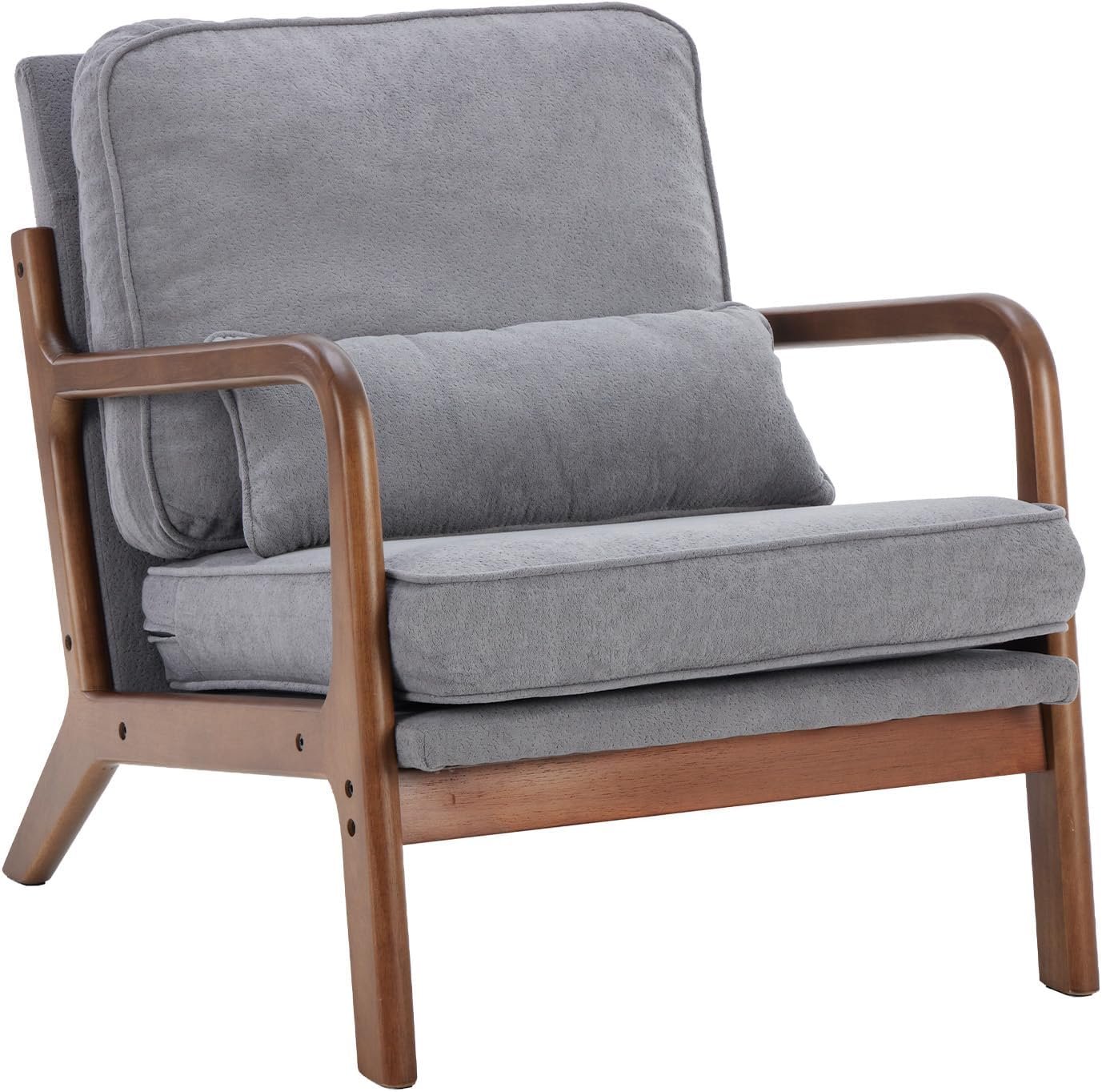 DUMOS Mid Century Modern Accent Chair, 16” Seat Height Cozy Lounge Chair