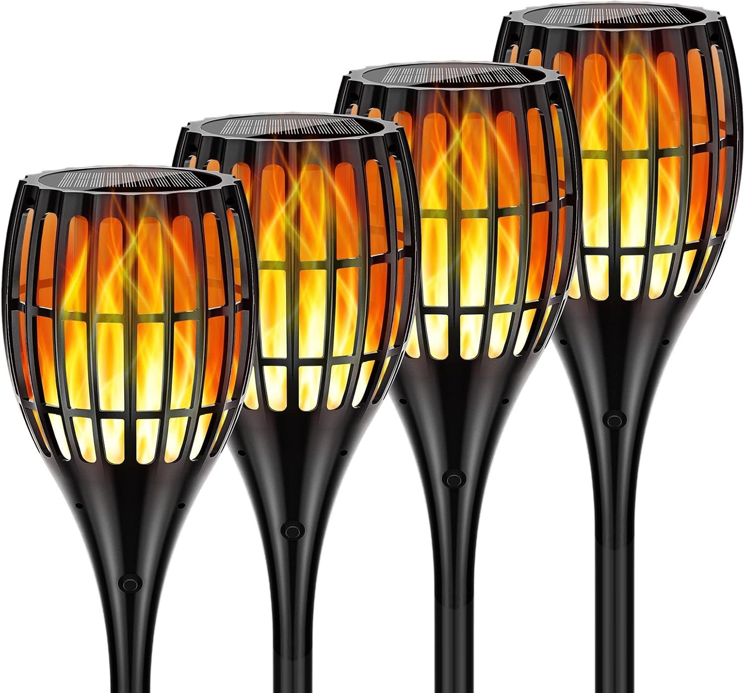 Solar Larger Torch Lights, 43″ Solar Torch Lights Outdoor Flickering Flame Waterproof for Garden, Path, Yard (4 Pack)