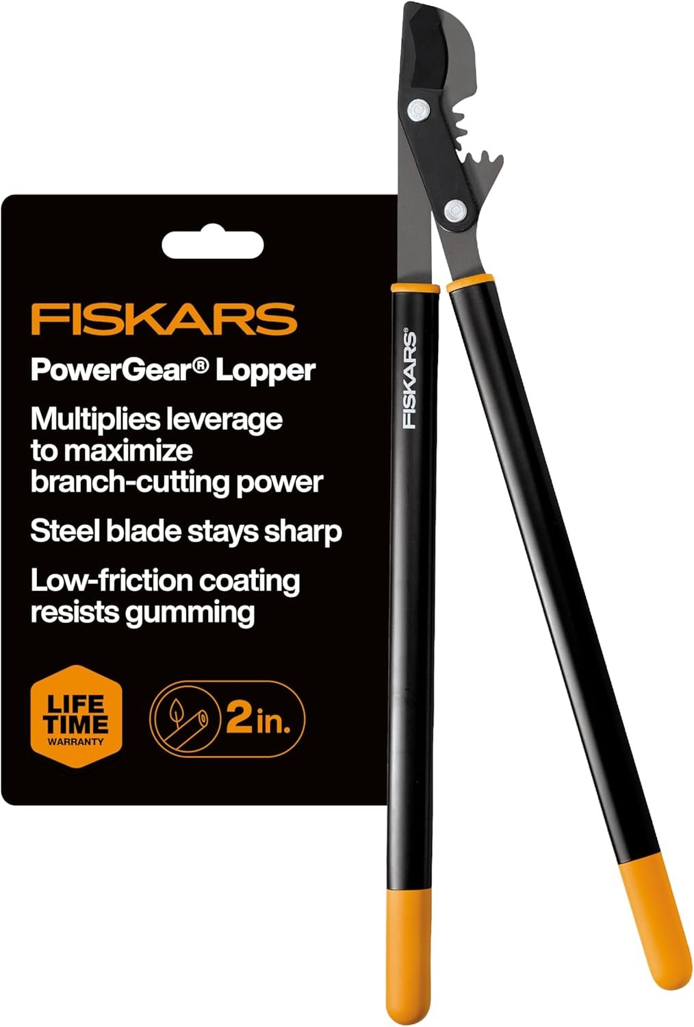 Fiskars 32” PowerGear Garden Bypass Loppers, Tree Trimmer, 2″ Cut Capacity