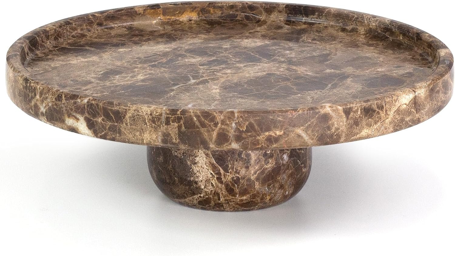 YMXYJM 9.8”Marble Decorative Tray with Ball Feet,Brown