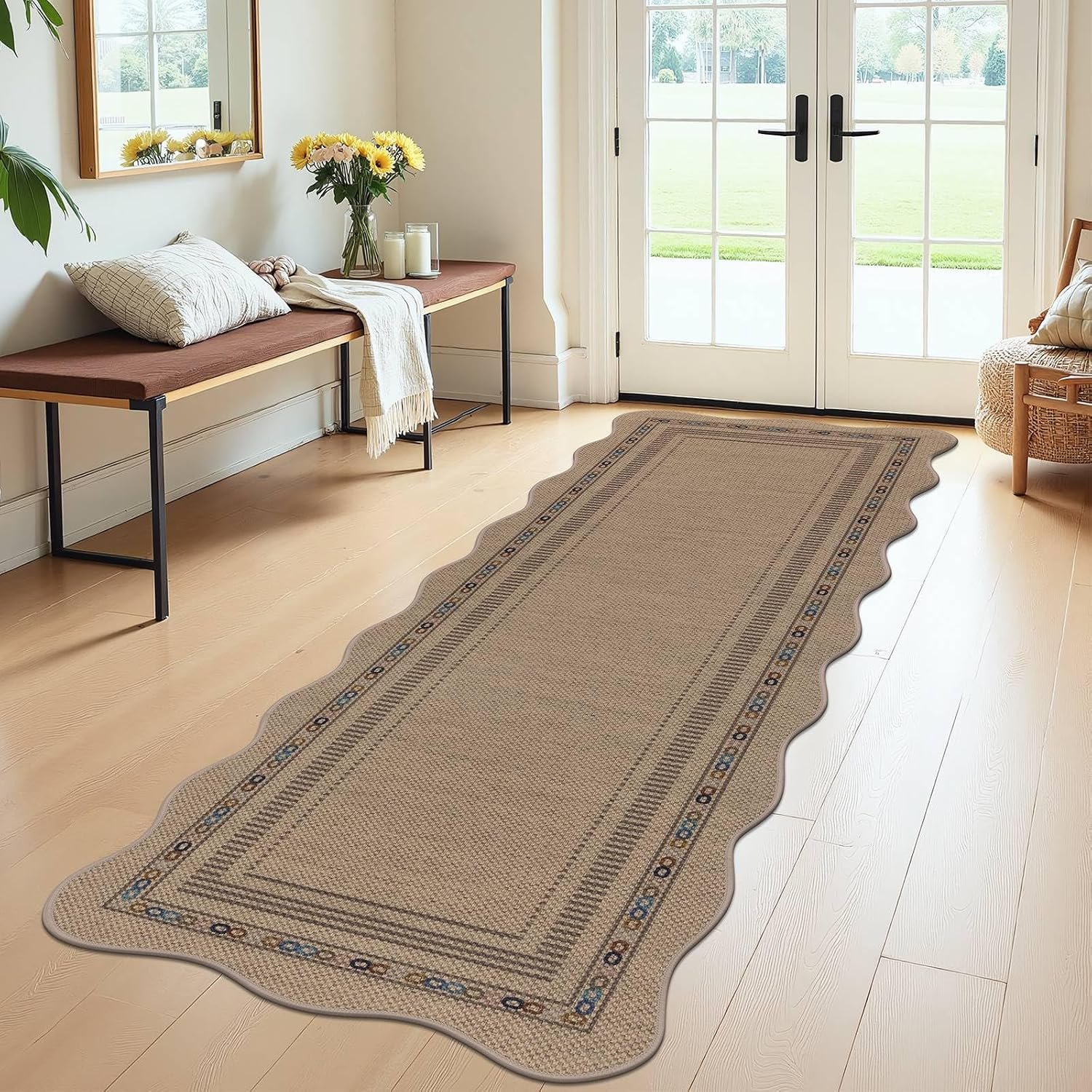 U’Artlines Hallway Runner Rug, 2’x6′ Non Slip Faux Jute Runners Colorful