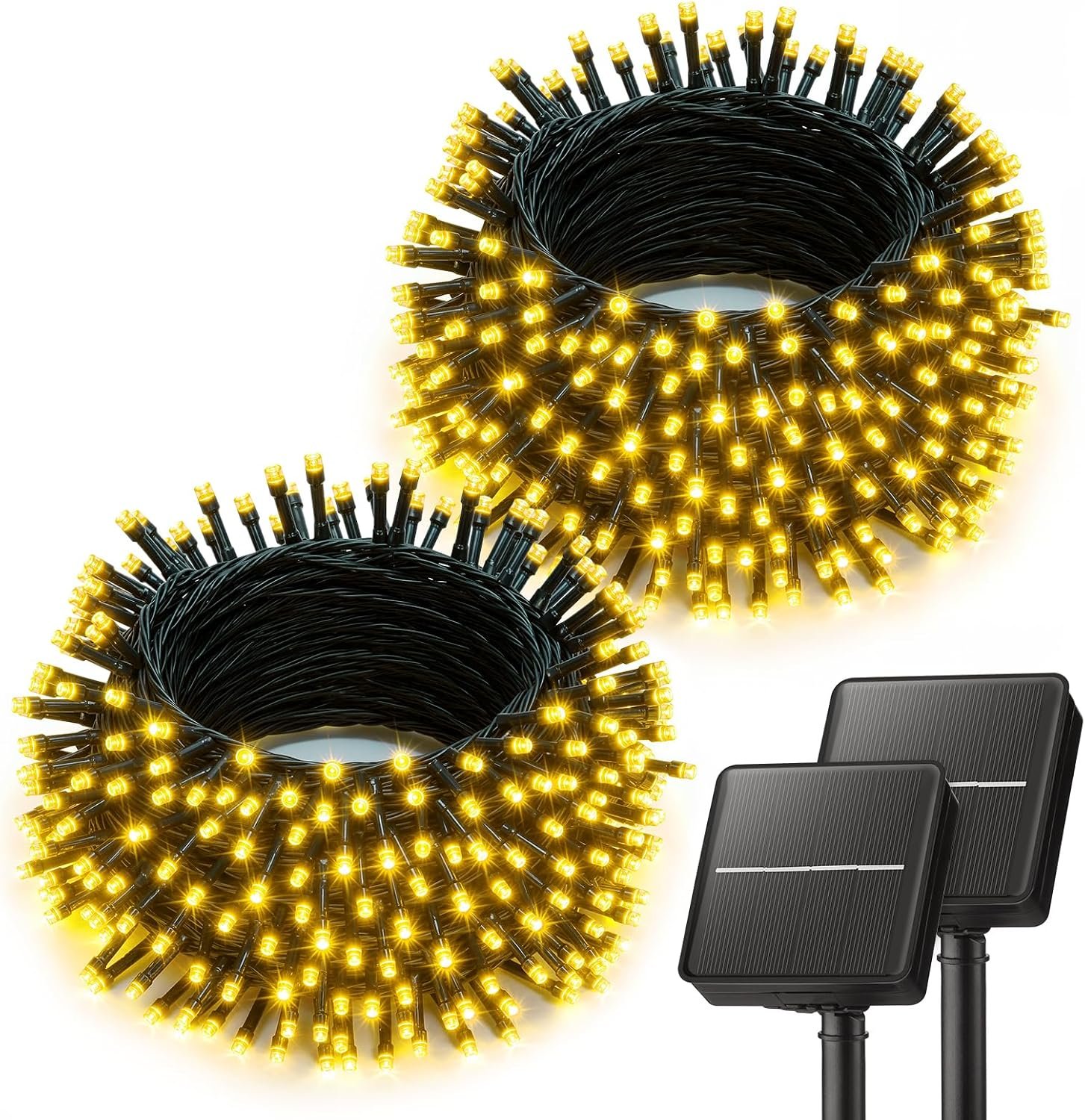 Brightown 2 Pack Solar String Lights Outdoor Waterproof, 80 FT 200 LED