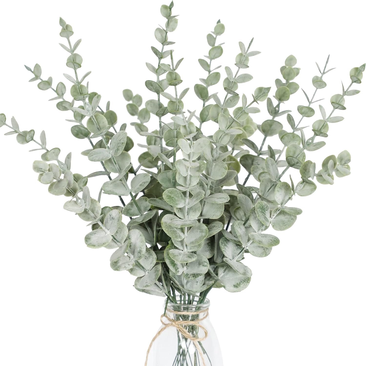 Tiyard 18pcs Eucalyptus Stems Artificial Eucalyptus Leaves Stems