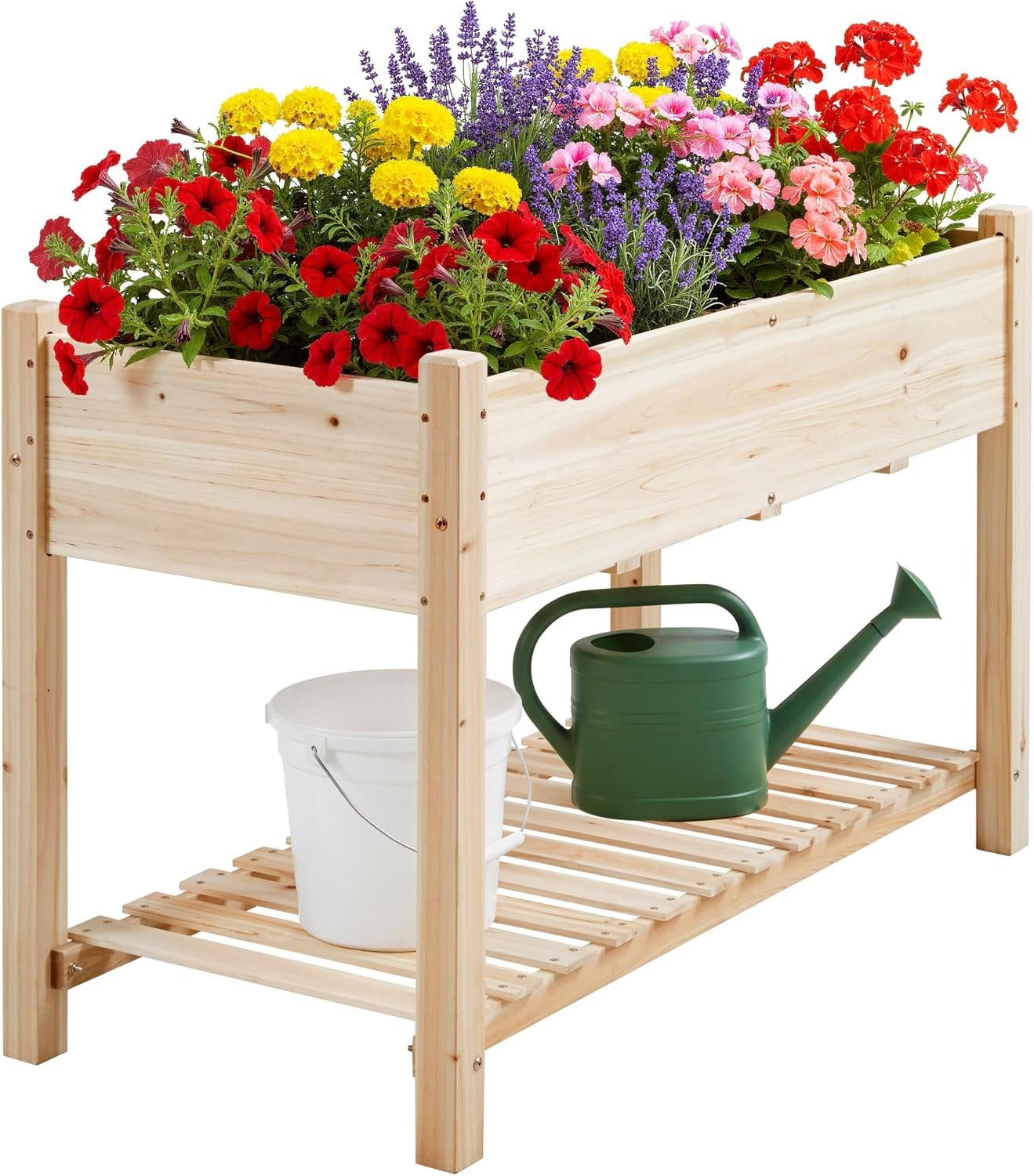 Yaheetech 47″ Raised Garden Bed with Legs, Wooden Planter Box, 1Pcs