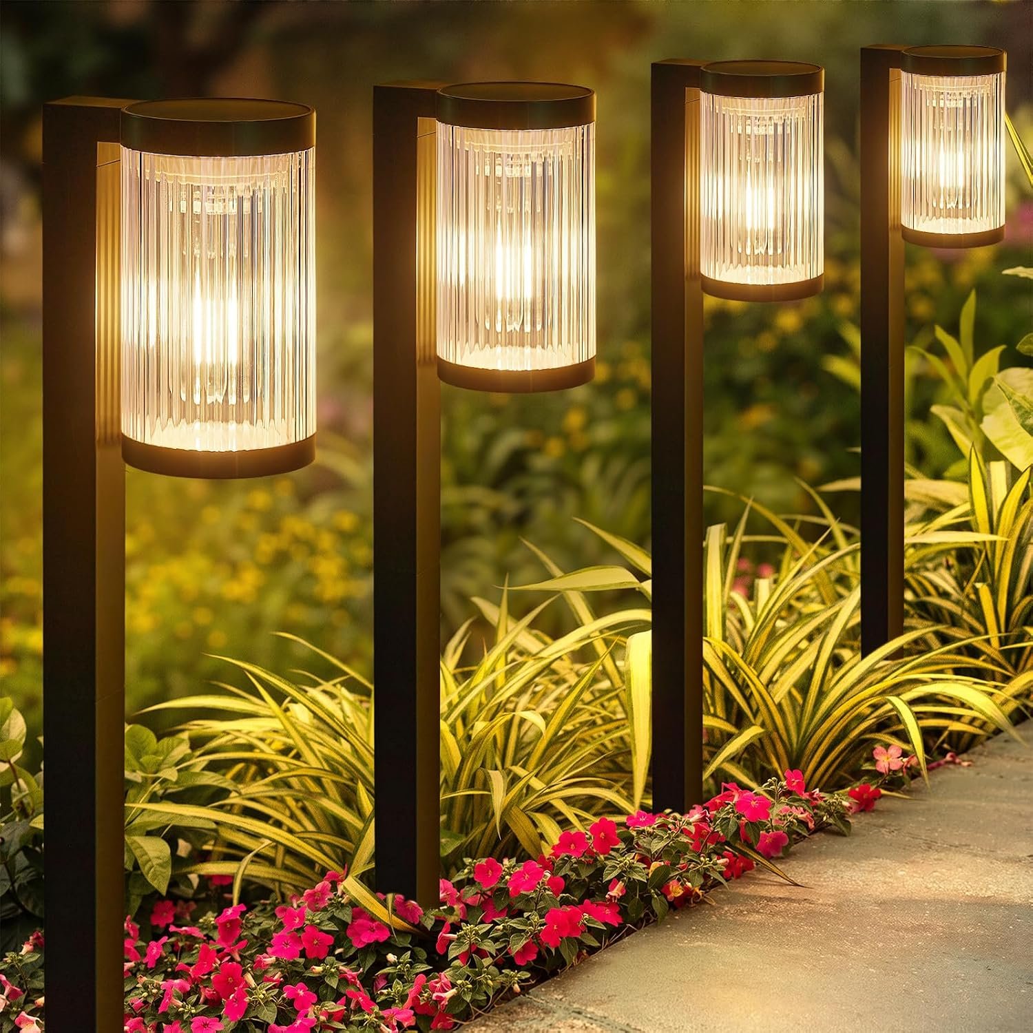 ELECLINK Solar Pathway Lights Outdoor, 6 Pack Upgraded Outdoor Solar Lights for Outside Super Bright Up to 15Hrs, IP65 Waterproof Solar Garden Lights for Yard Path Sidewalk Driveway Walkway Decor