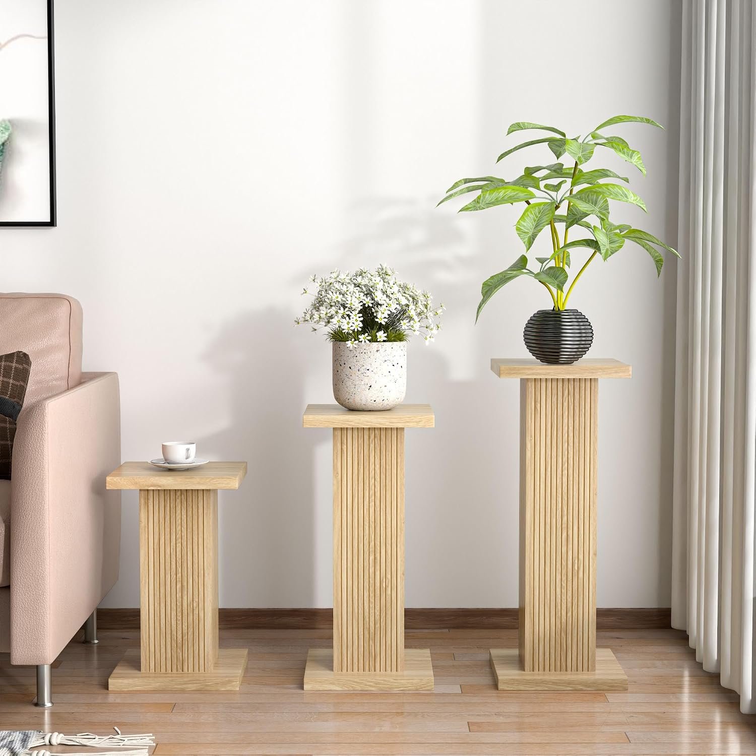 Tall Plant Stand for Indoor,set of 3 Corner Plant Stand for Multiple Plants