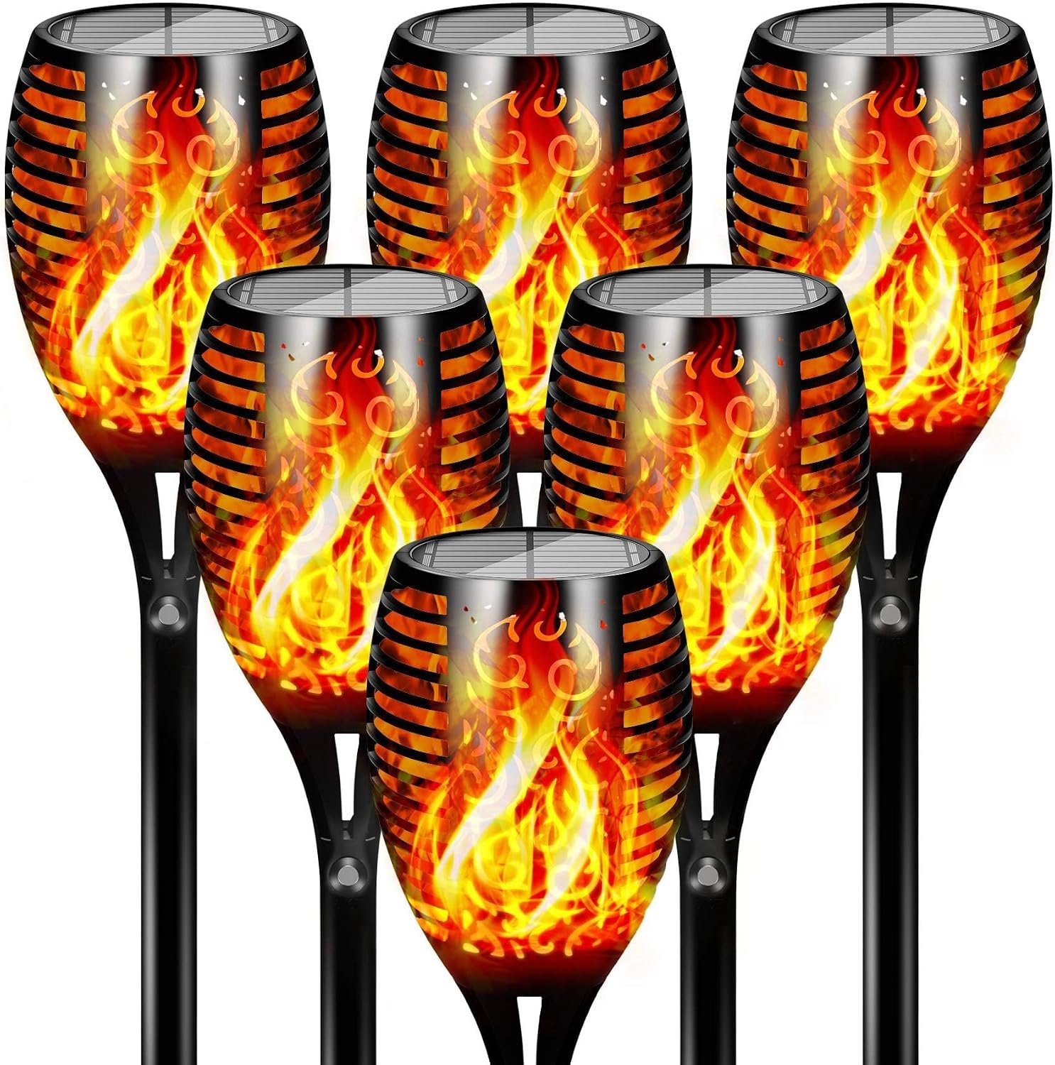 Otdair 43″ Solar Torch Lights Outdoor with Flickering Flame for Halloween