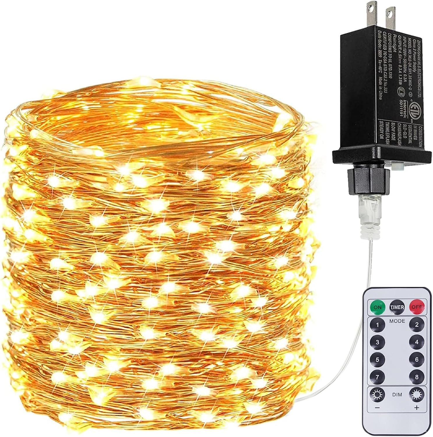 66FT 200 LED Fairy Lights with Remote, Plug in Twinkle Light Outdoor Indoor
