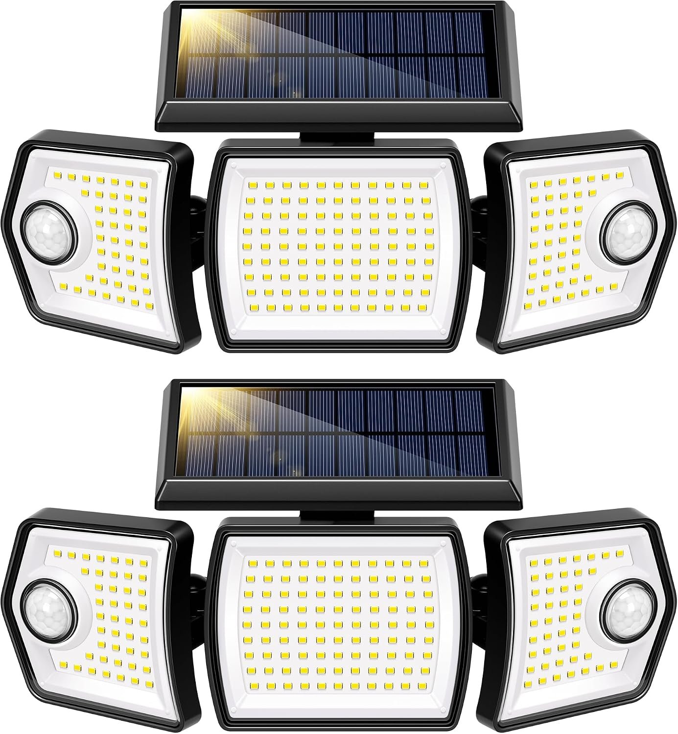 VIVOHOME Linkable Solar Flood Lights Outdoor 2 Packs, Dual Motion Sensor