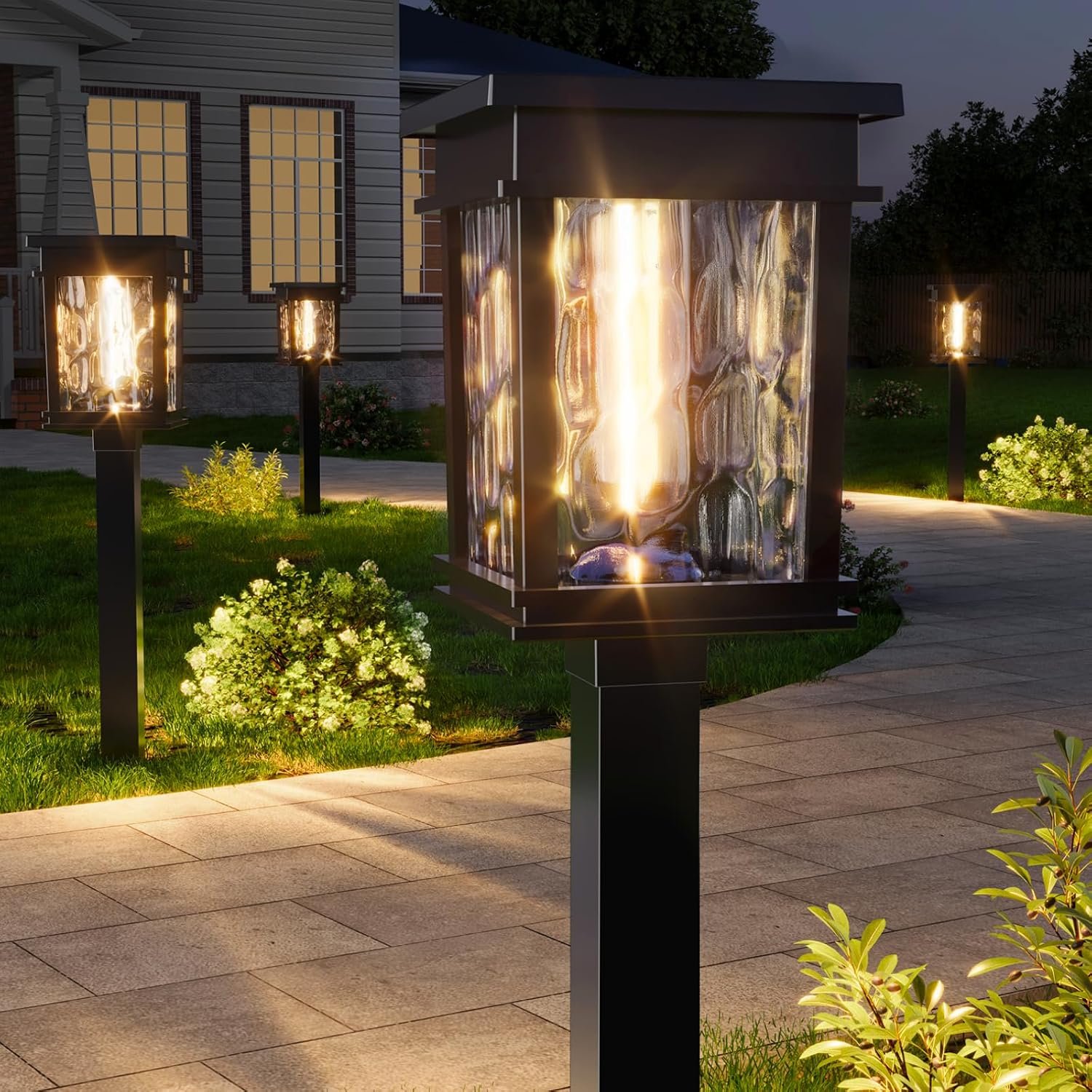 XMCOSY+ Solar Pathway Lights Outdoor, 6 Pack Solar Powered Garden Lights