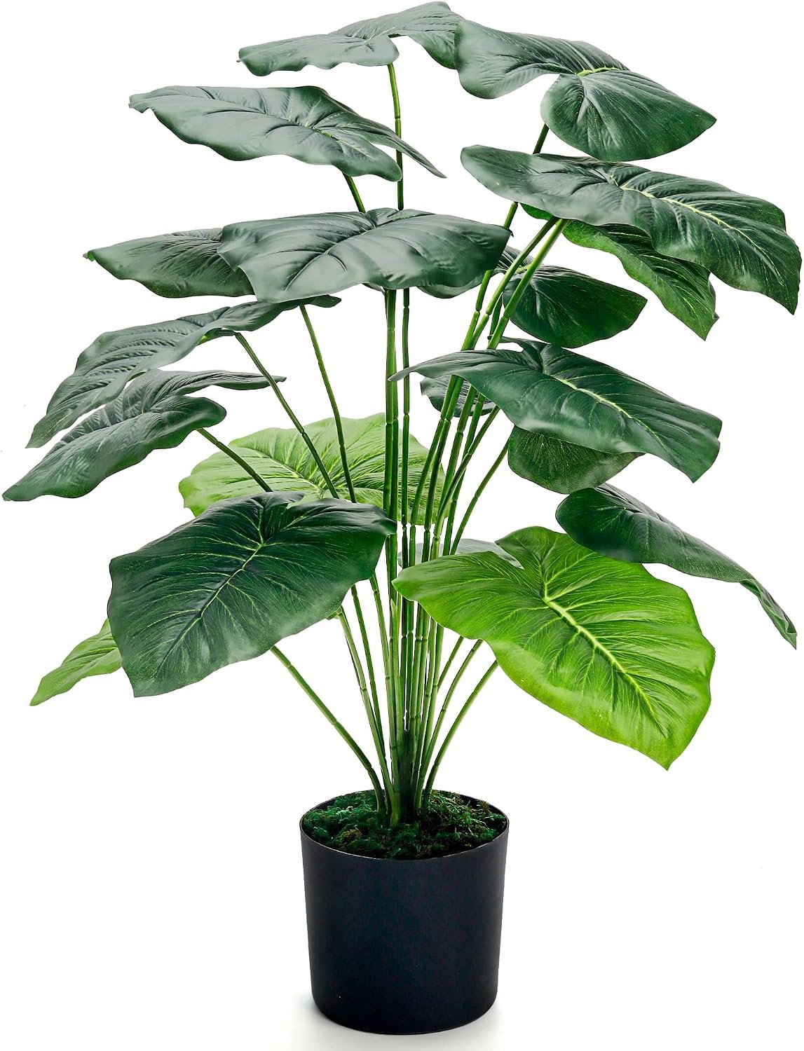 Der Rose 28″ Fake Tropical Plants in Black Pot for Bathroom and Home Decor