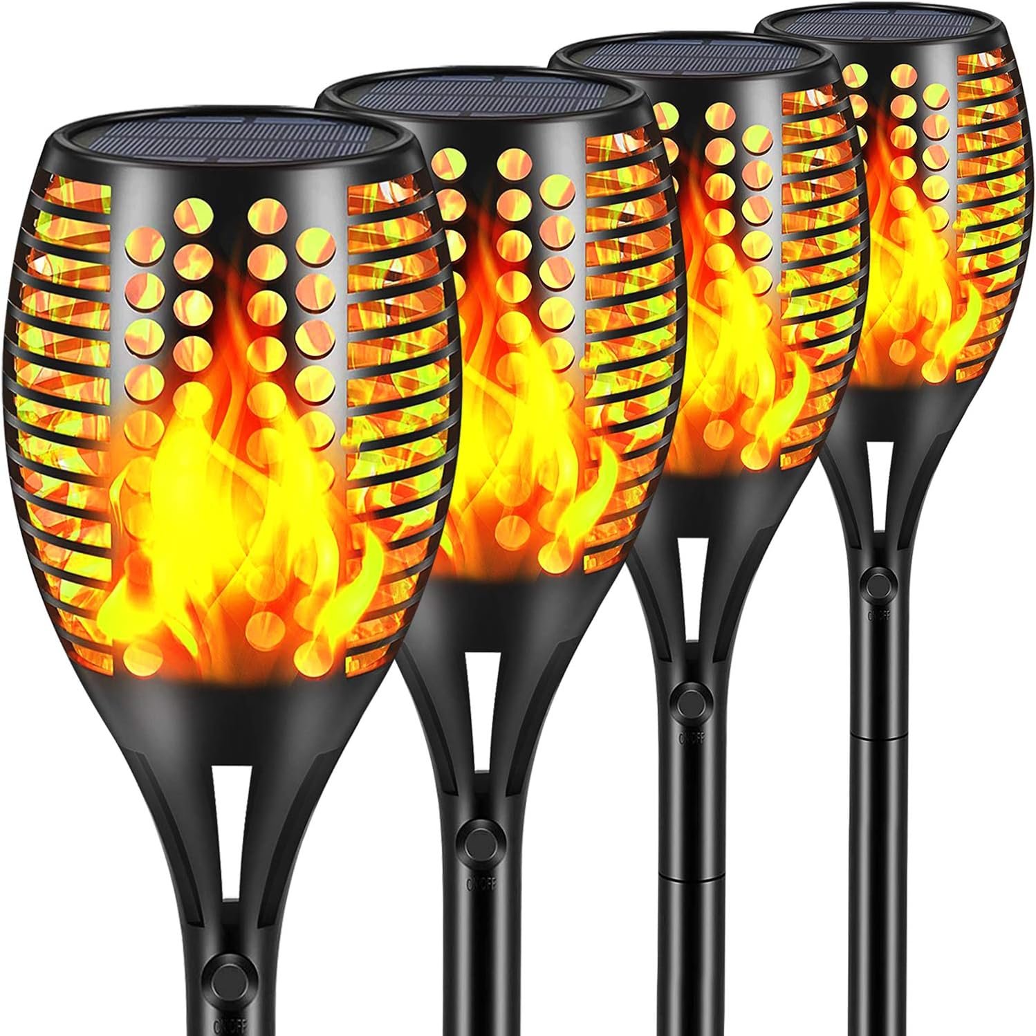Aityvert Upgraded Larger Solar Torch Lights, Waterproof Outdoor Dancing Flames Light, Flickering Flames Garden Lights, Landscape Decoration Pathway Patio Lights 43″ 96 LED (4 Pack)