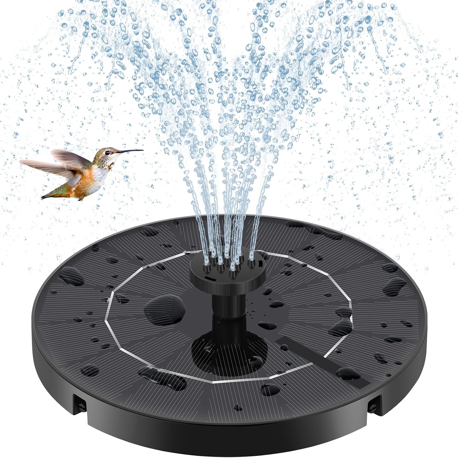 Fulsren 3.5W Solar Bird Bath Fountain Pump with 6 Nozzles & Fixed Pipes