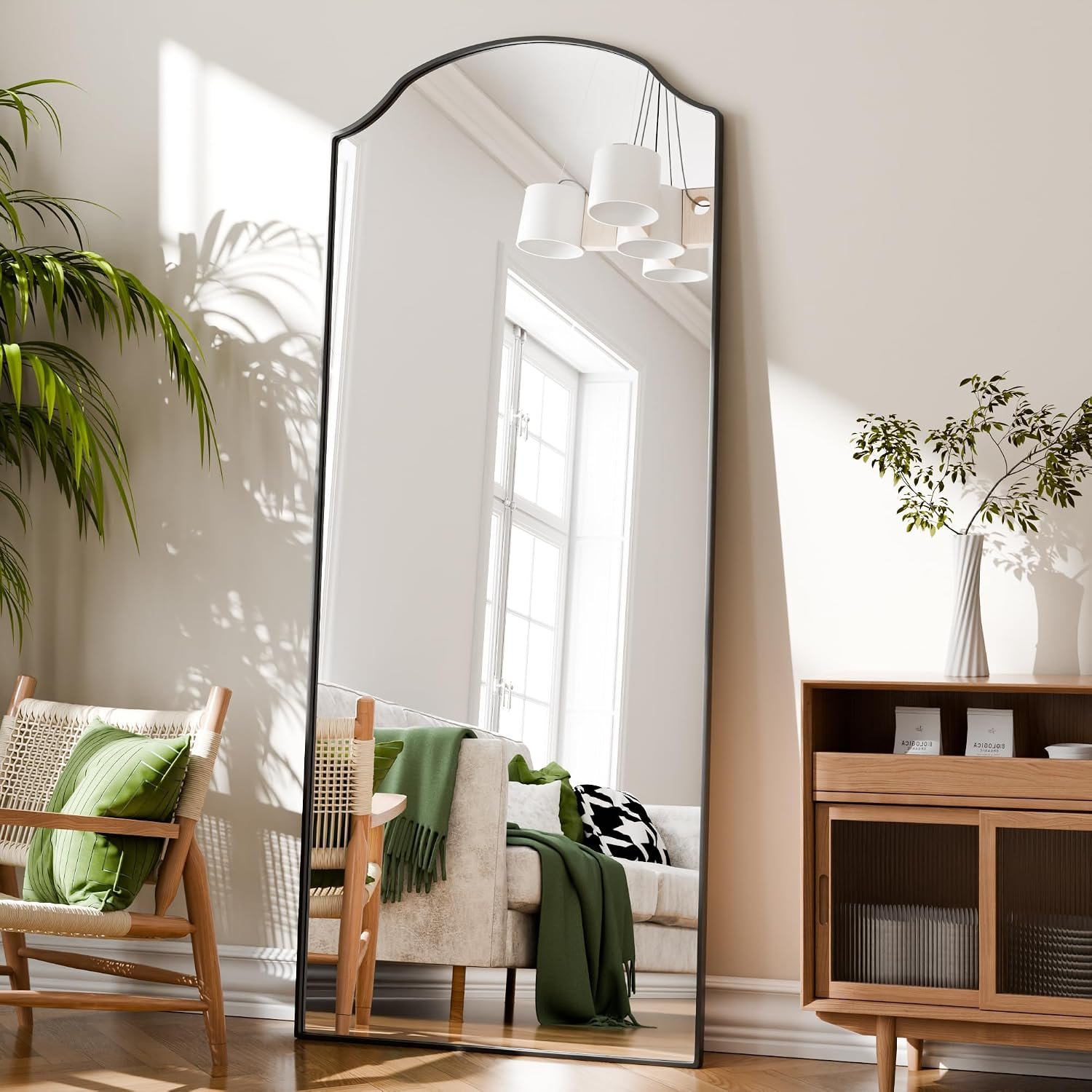 BEAUTYPEAK 71″x30″ Full Length Mirror with Unique Arched Design