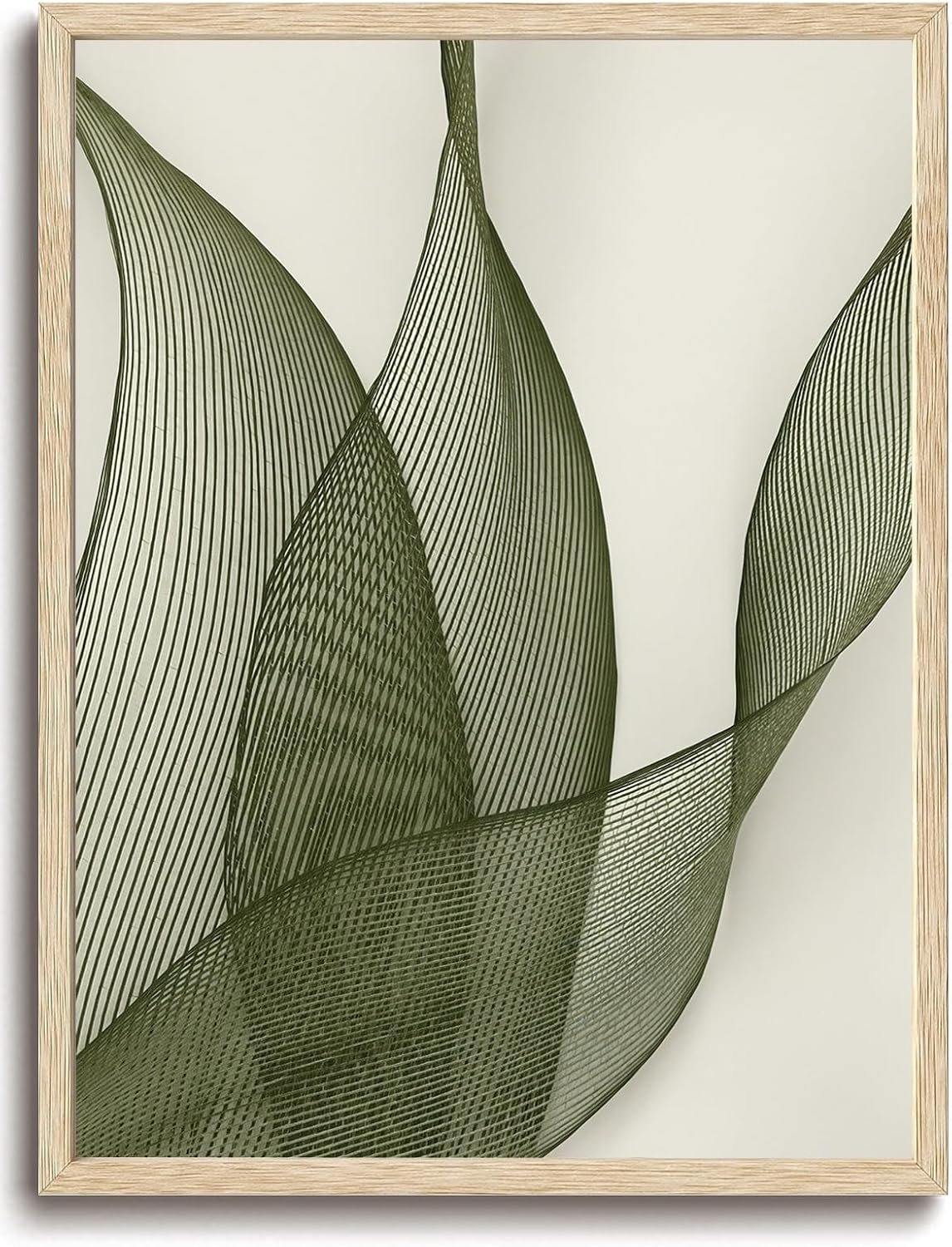 Framed Wall Art,Sage Green Bathroom Decor,Botanical Leaf Canvas Prints