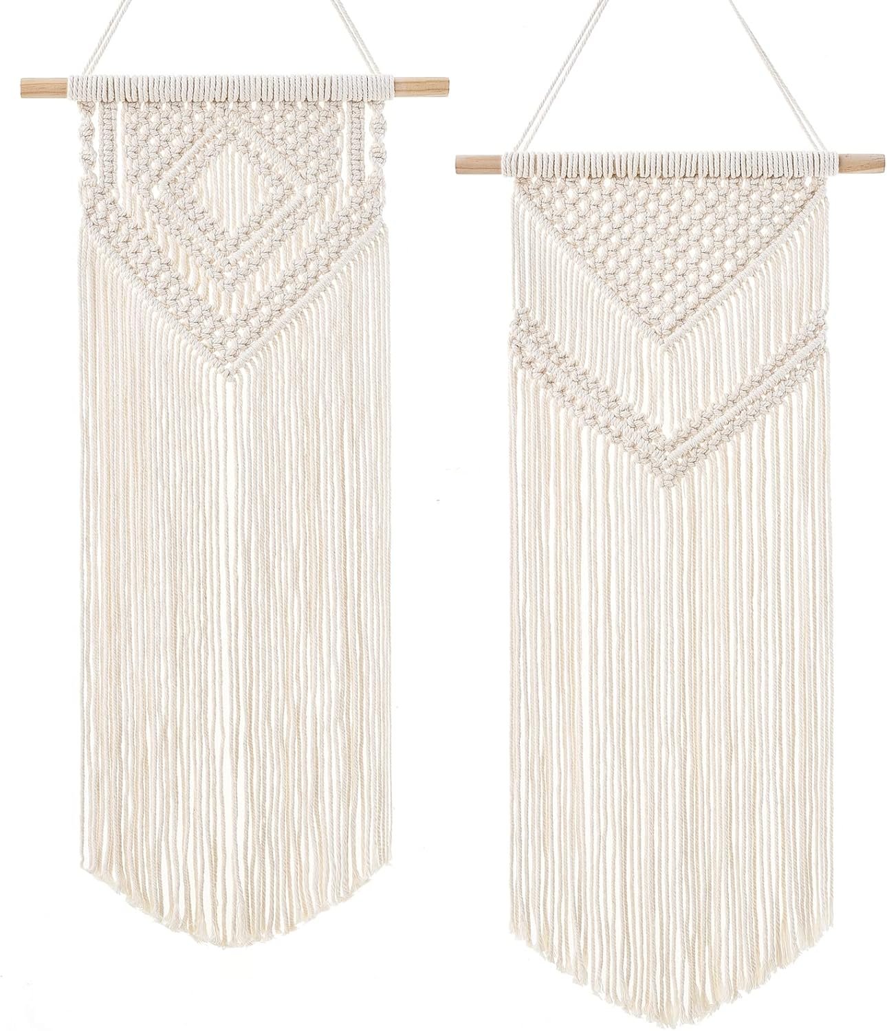 Dahey 2Pcs Macrame Wall Hanging Boho Tapestry Wall Art Bedroom Decor,Medium