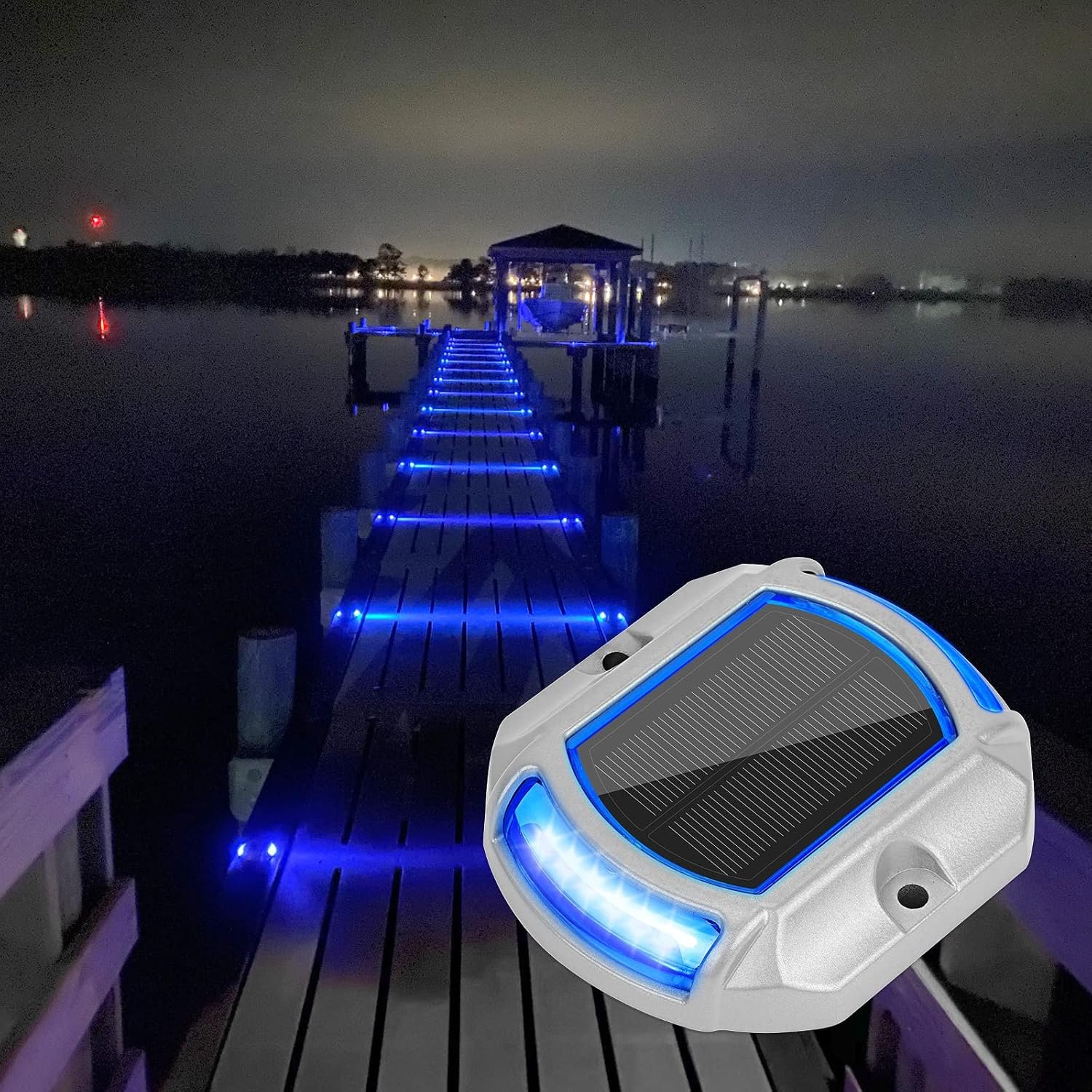 VOLISUN Solar Driveway Dock Deck LED Outdoor Lights 2 Colors Modes 12 Pack