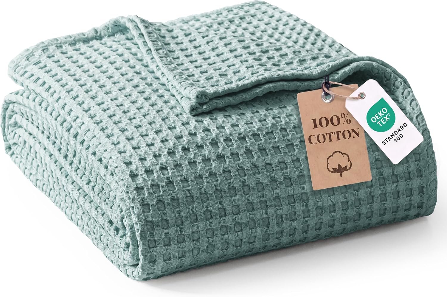 Exclusivo Mezcla 100% Cotton Throw Blanket for Couch, Slate Blue