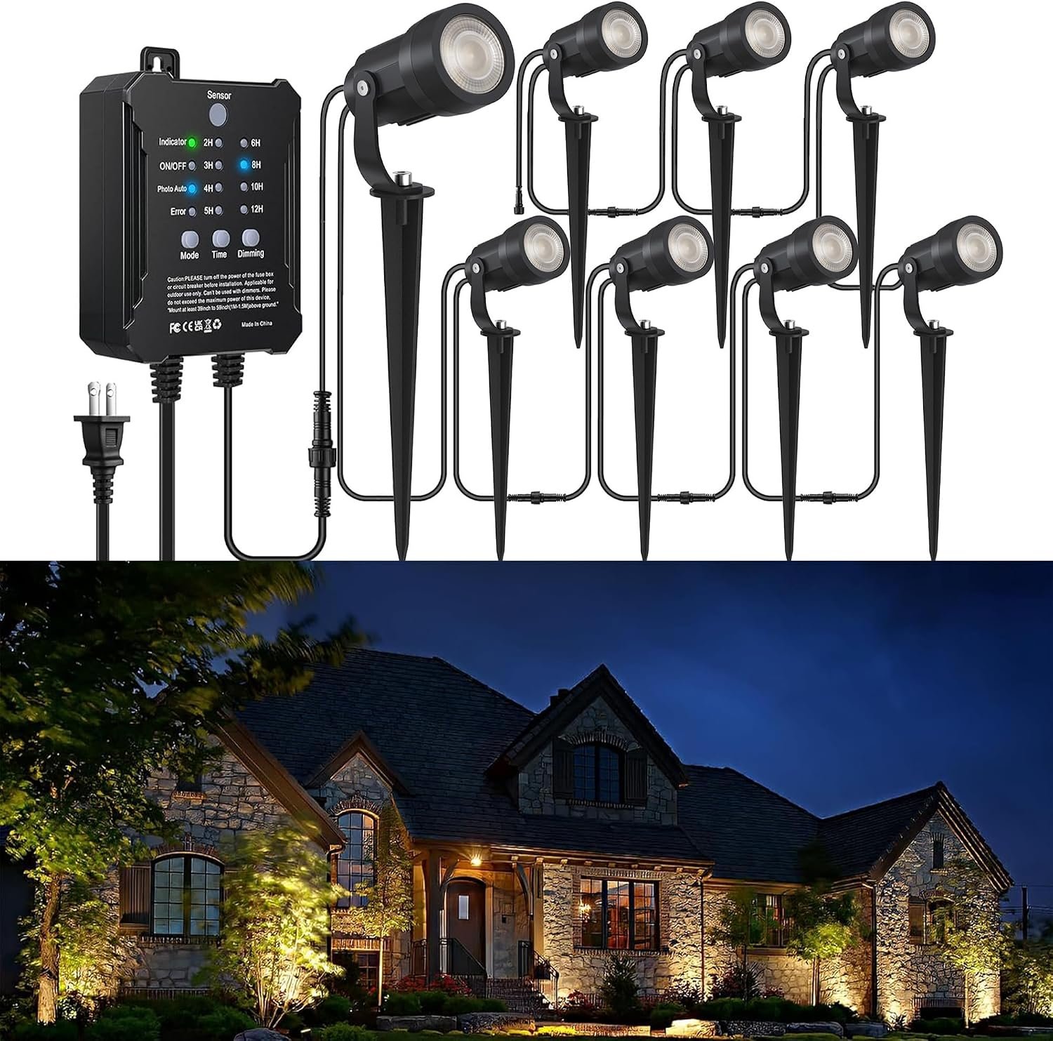 COLOER 8Pack 5W Landscape Lighting Kit with Transformer