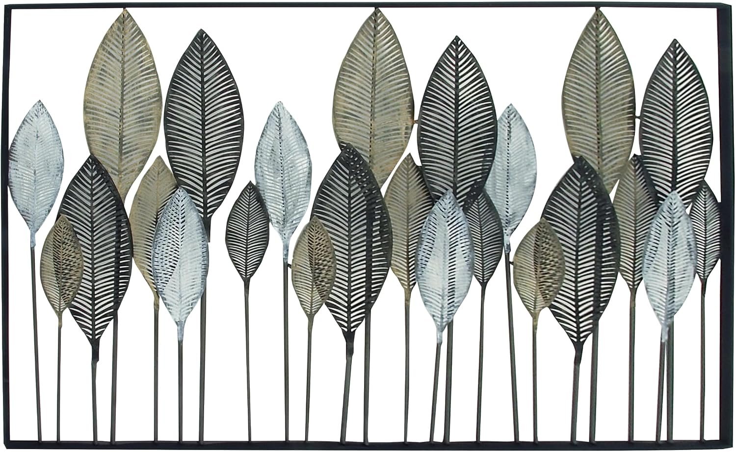 Deco 79 Metal Leaf Wall Sculpture, Wall Art 59″ x 1″ x 37″ Bronze