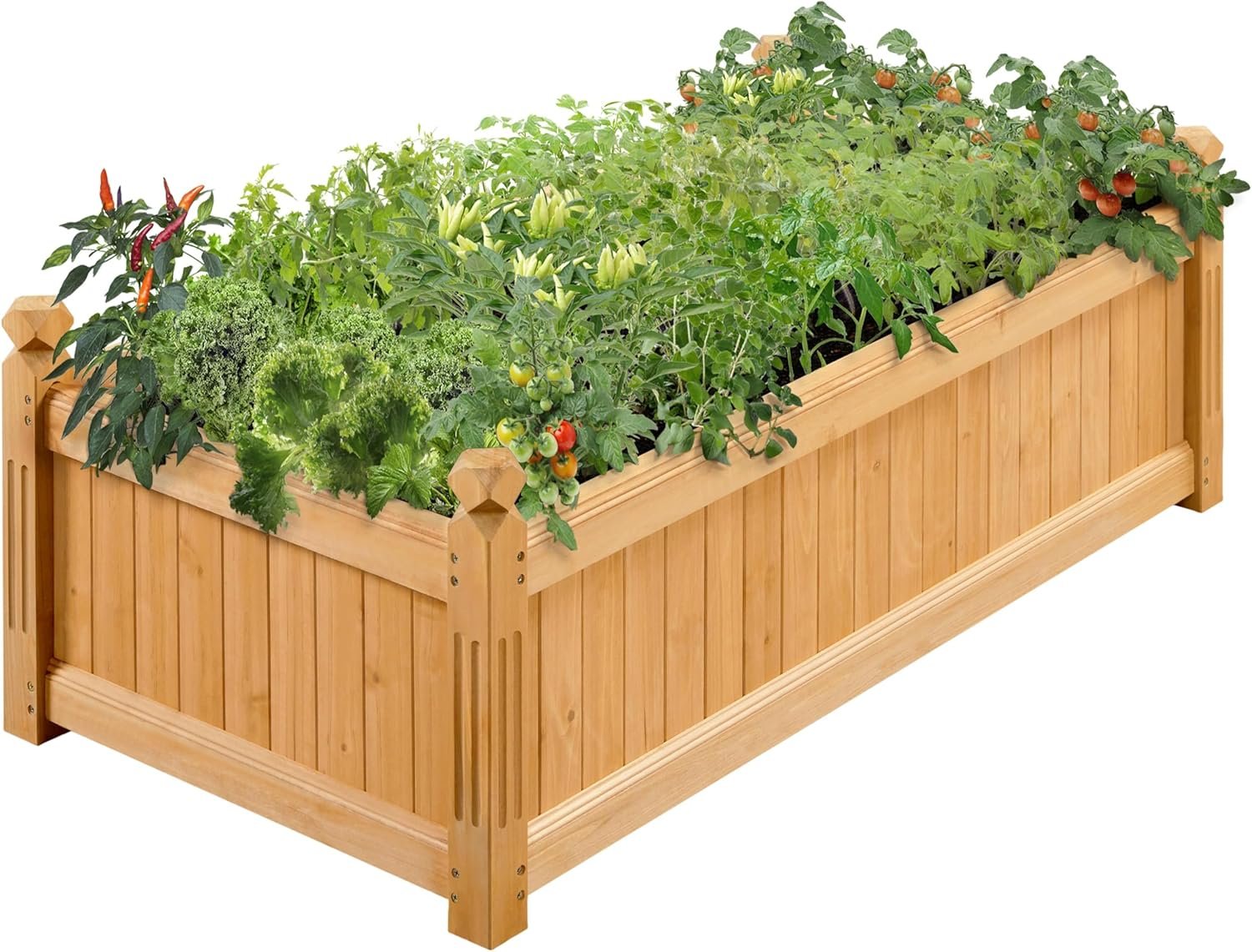 Yaheetech 46″ Wooden Raised Garden Bed Rectangular Planter Box, 1pcs