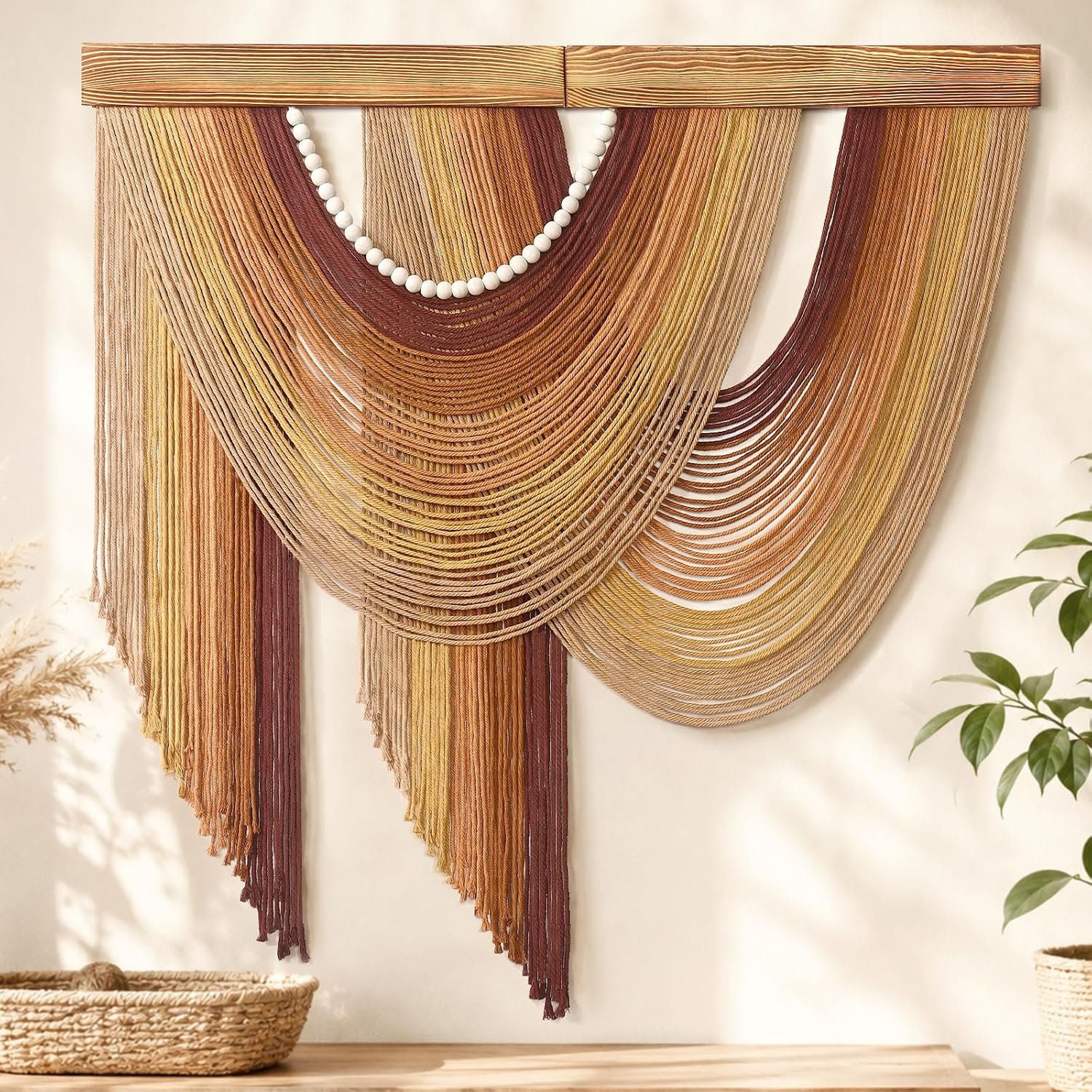 MEIVINES Large Macrame Wall Hanging Boho Tapestry Macrame Wall Art Decor