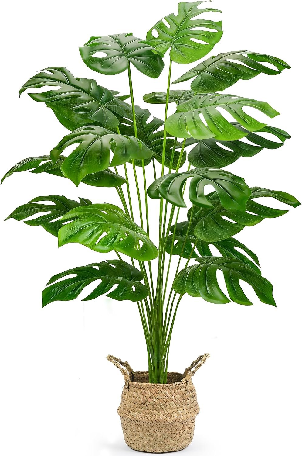Der Rose 44″ Tall Fake Plants, Artificial Tree in Round Basket Home Decor