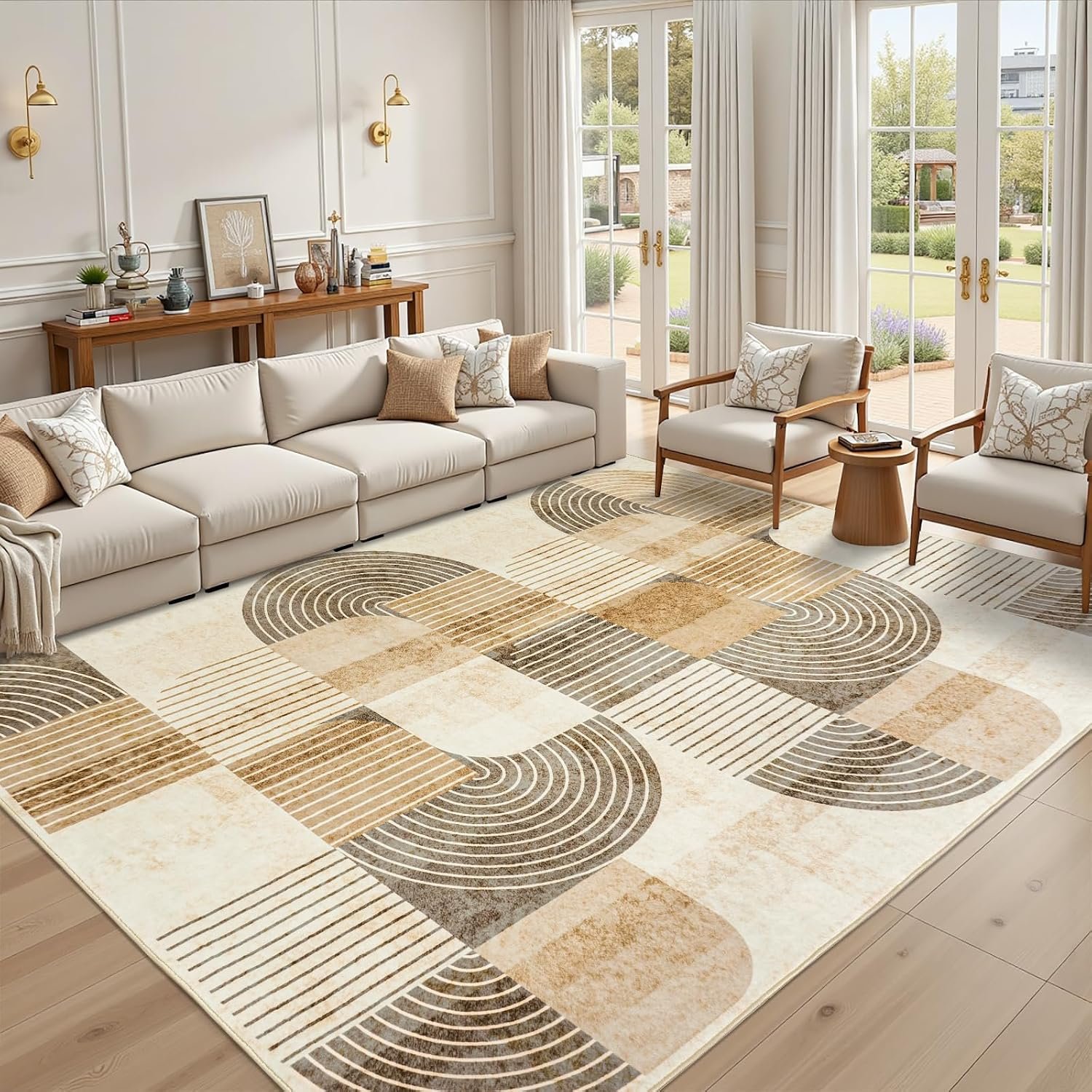 8×10 Area Rugs Washable Living Room Rug – Non-Slip Carpets Modern Rug
