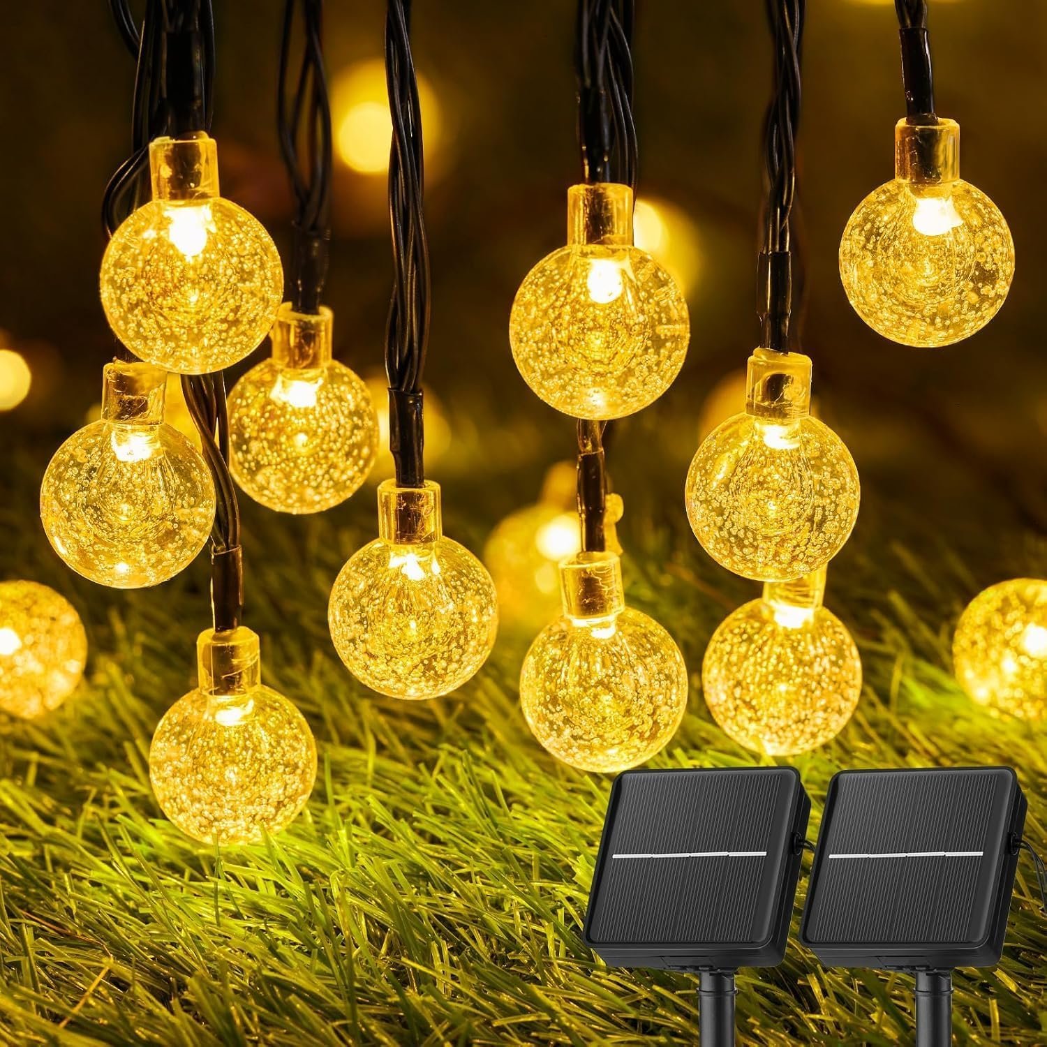 Brightown Solar String Lights Outdoor Waterproof 2 Pack Total 120 LED 73 FT