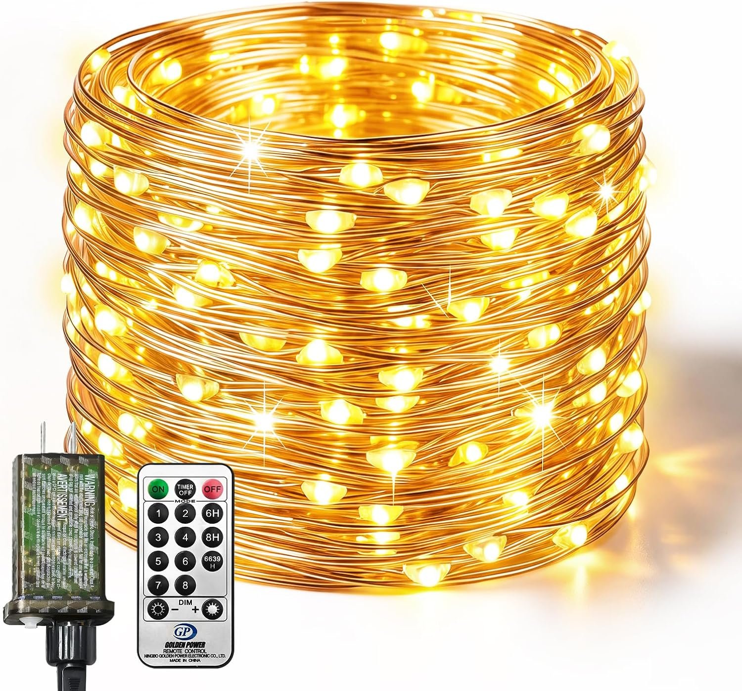 btfarm Fairy Lights Plug in with Remote, 33FT 100 LED Twinkle Lights