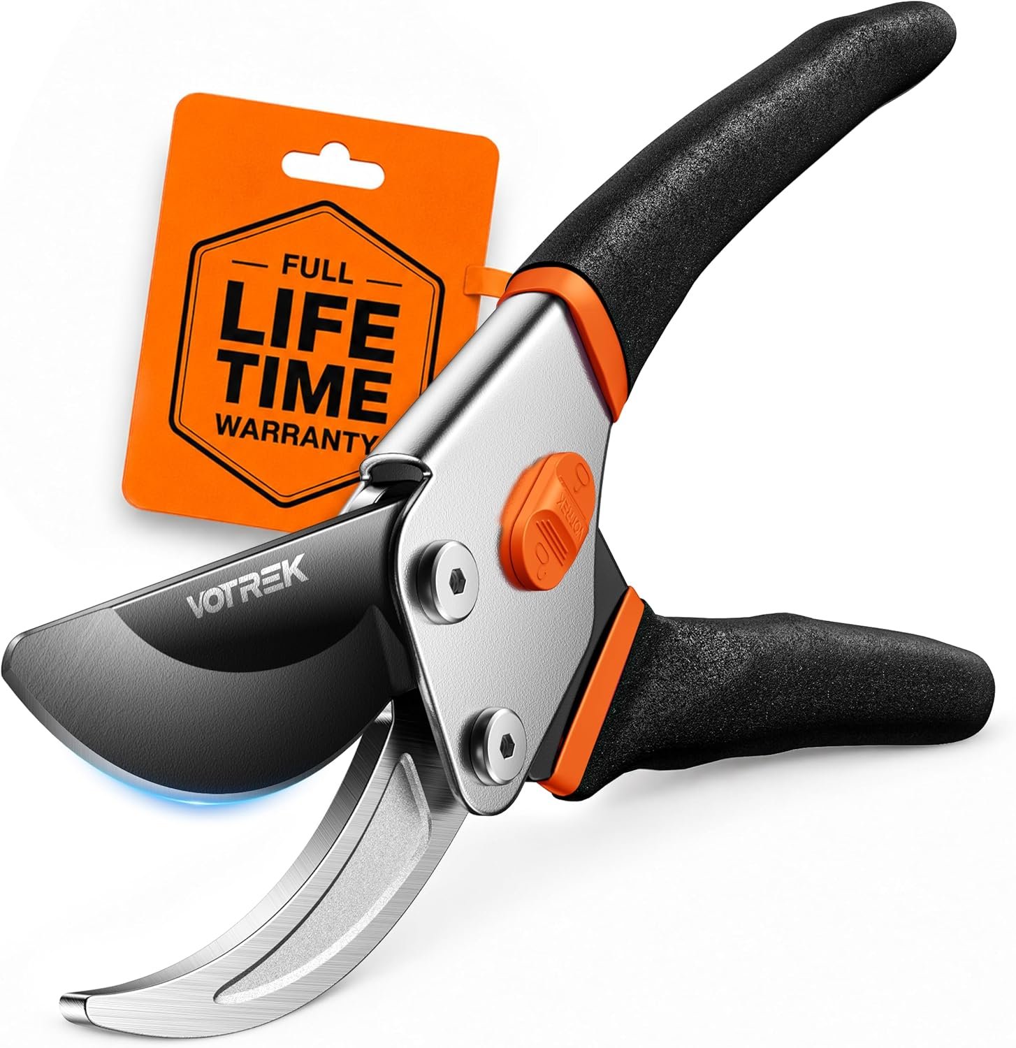 8.5″ Bypass Pruning Shears, Jam-Proof Spring Clippers for branches
