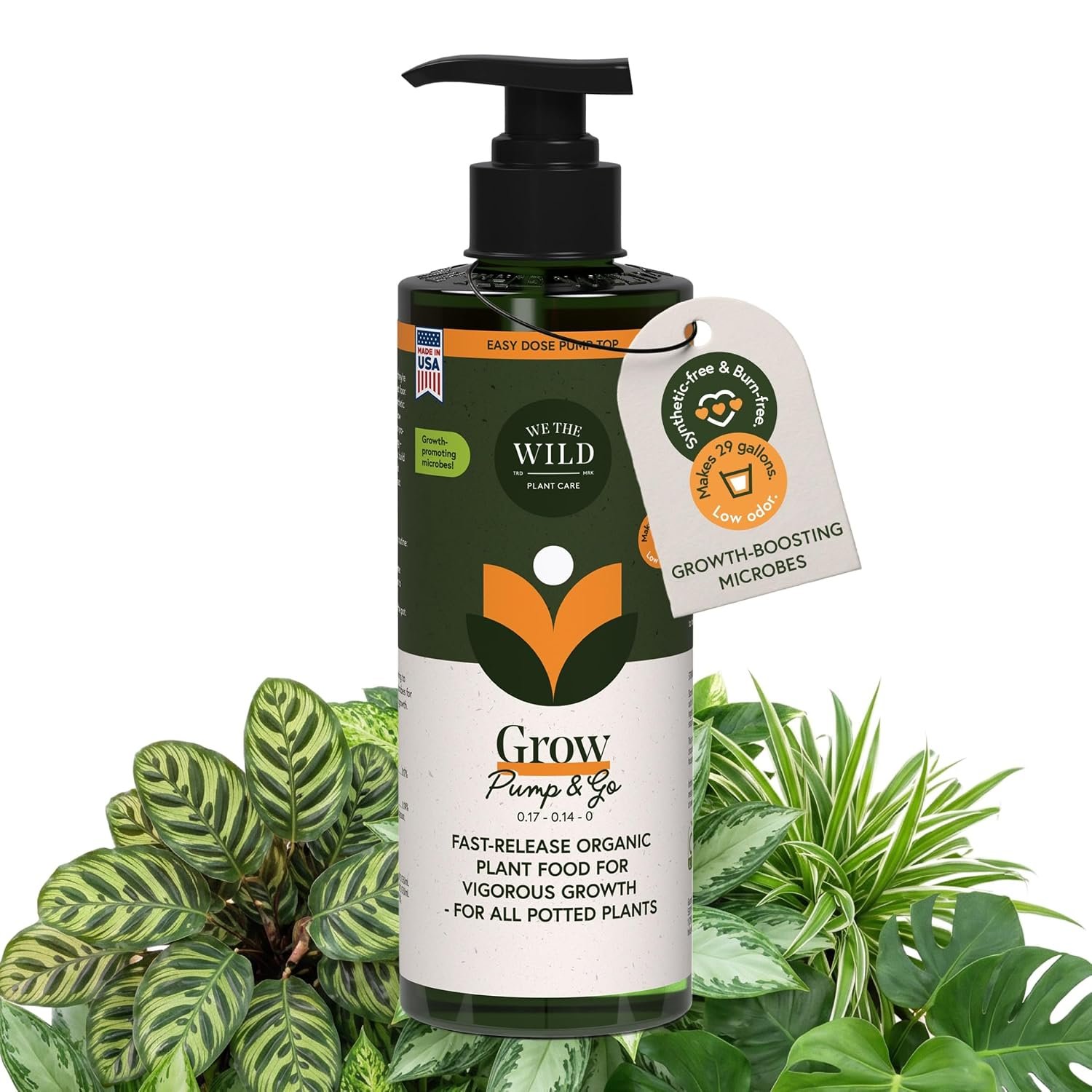 We the Wild Organic Grow Pump & Go | Indoor Plant Food | 16.9 oz