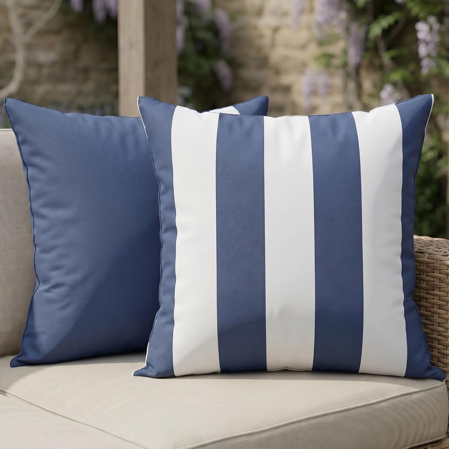 Decorative Outdoor Pillows Set of 2 – Waterproof 18×18 Throw Pillow Covers