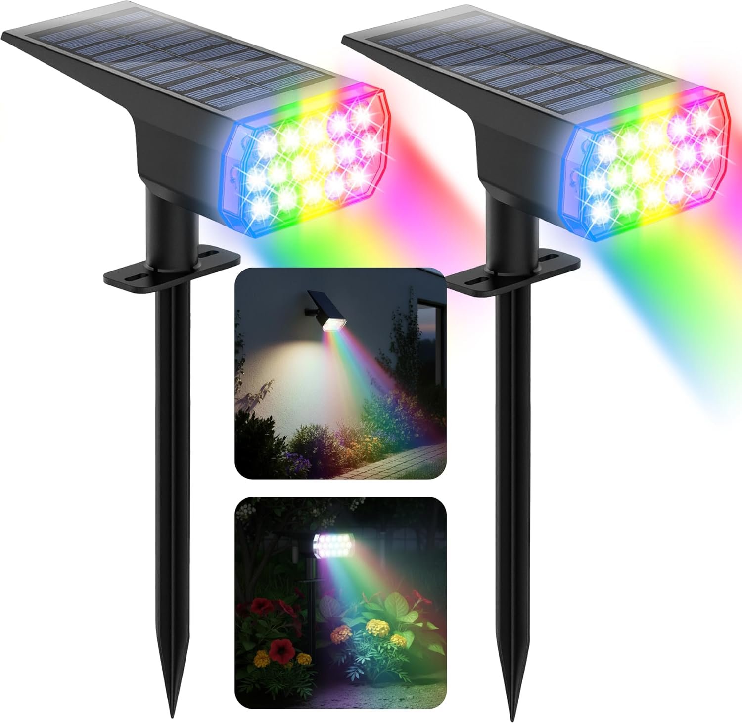 Solar Lights Outdoor Waterproof, LED Solar Spot Lights Outdoor